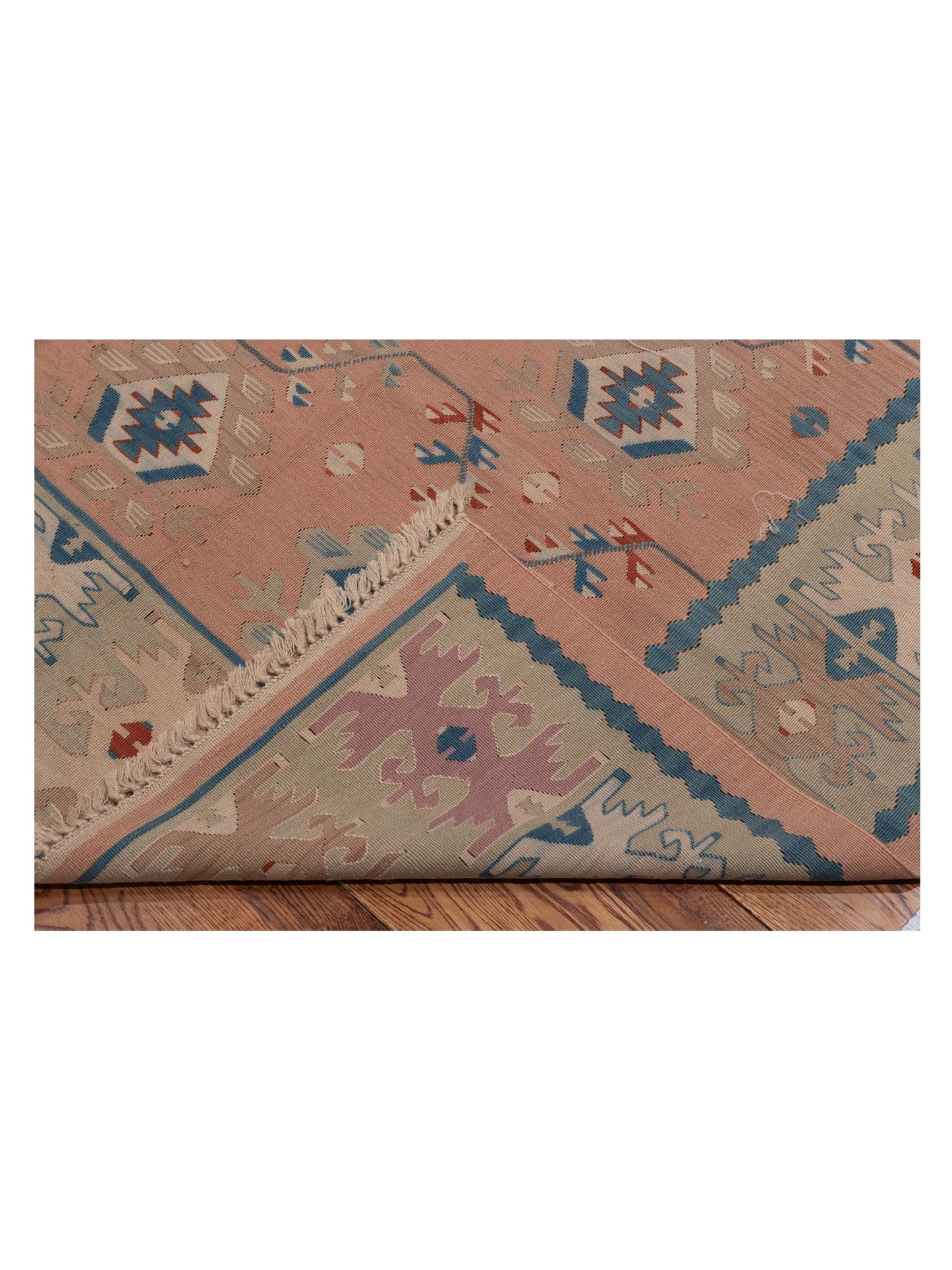 Transilvanian Kilim 57859 Pink Silver 9.1x12.2 Hand Woven Rug