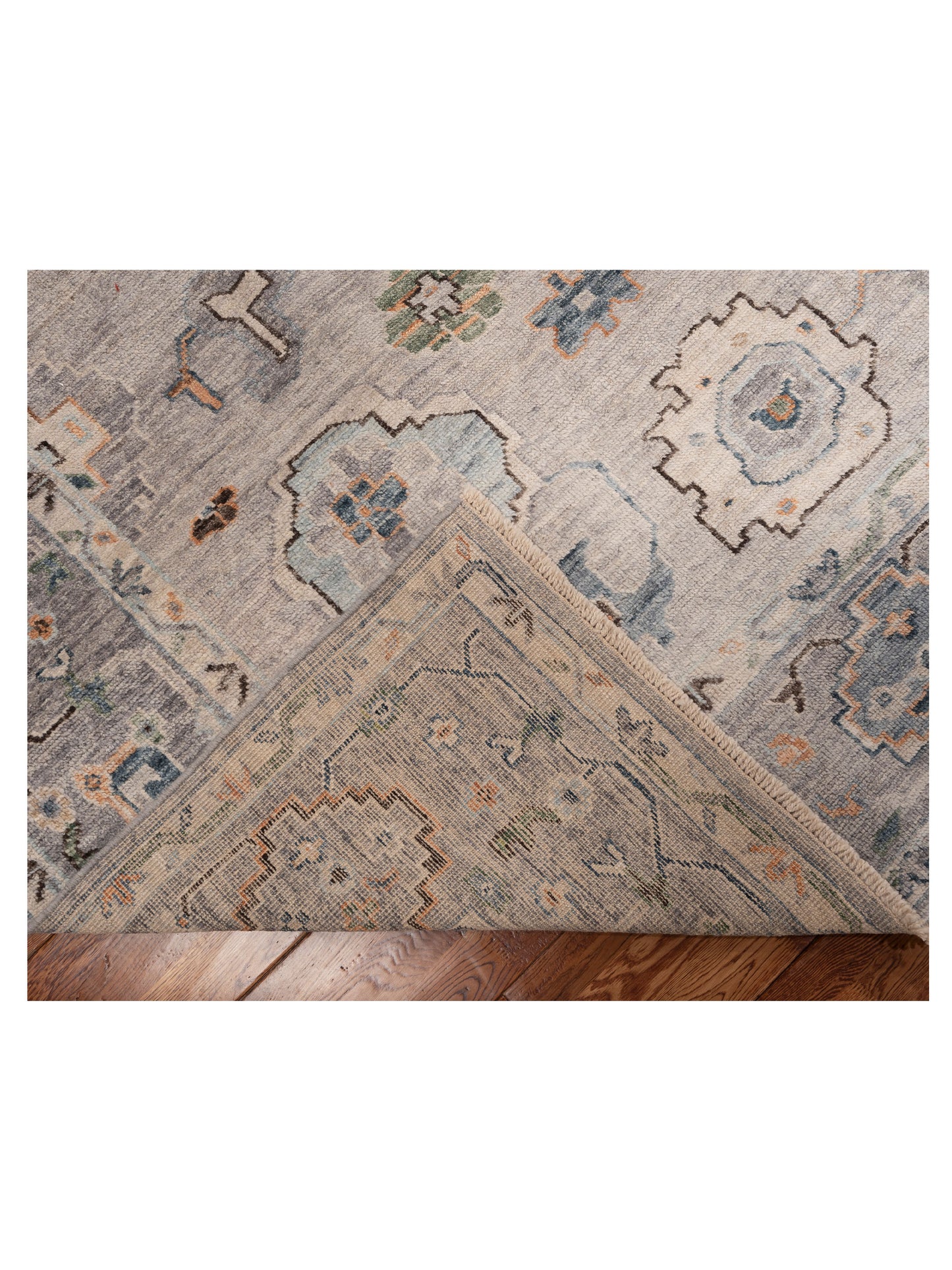 Angora Oushak 153776 Gray Gray 8.2x9.9 Hand Knotted Rug