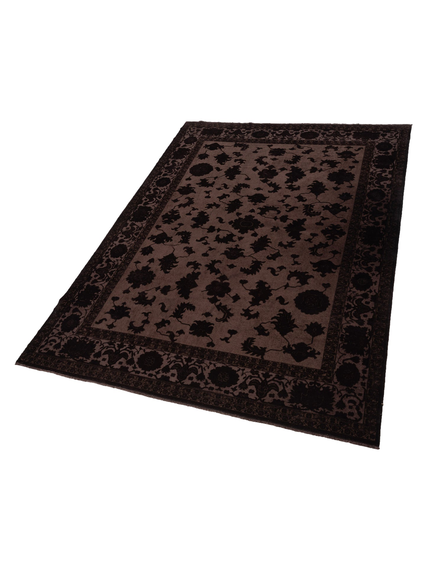 Vintage 78846 Brown 9.1x12.6 Hand Knotted Rug