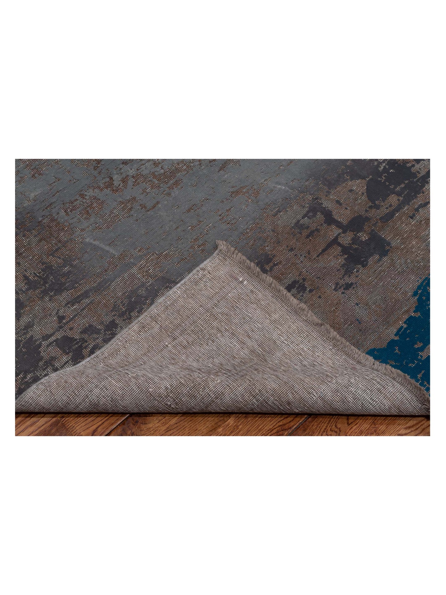 Vintage 112361 Gray Blue 6.6x9.4 Hand Knotted Rug