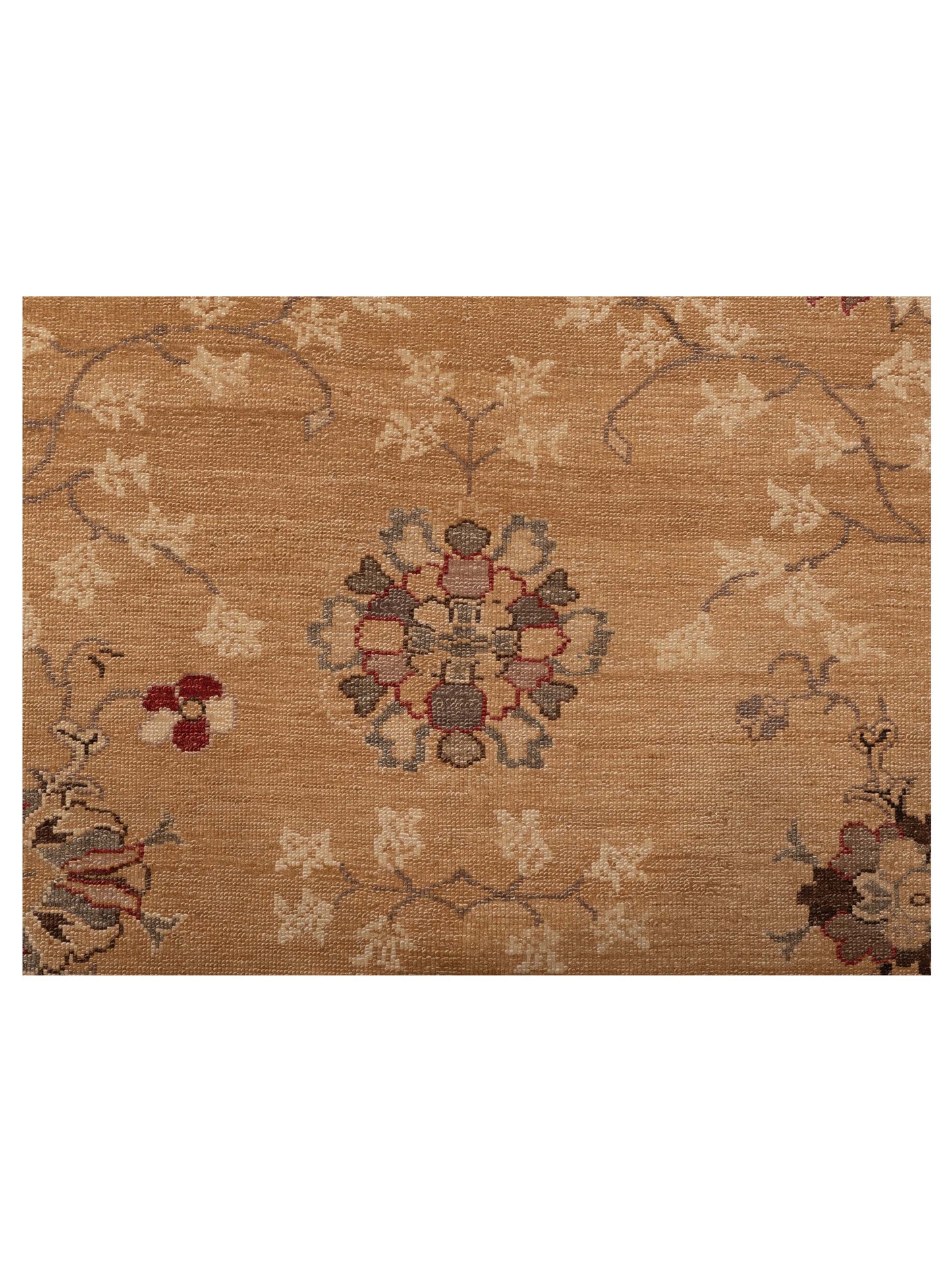 Turkish Elvan 79229 Gold Ivory 9.2x11.1 Hand Knotted Rug