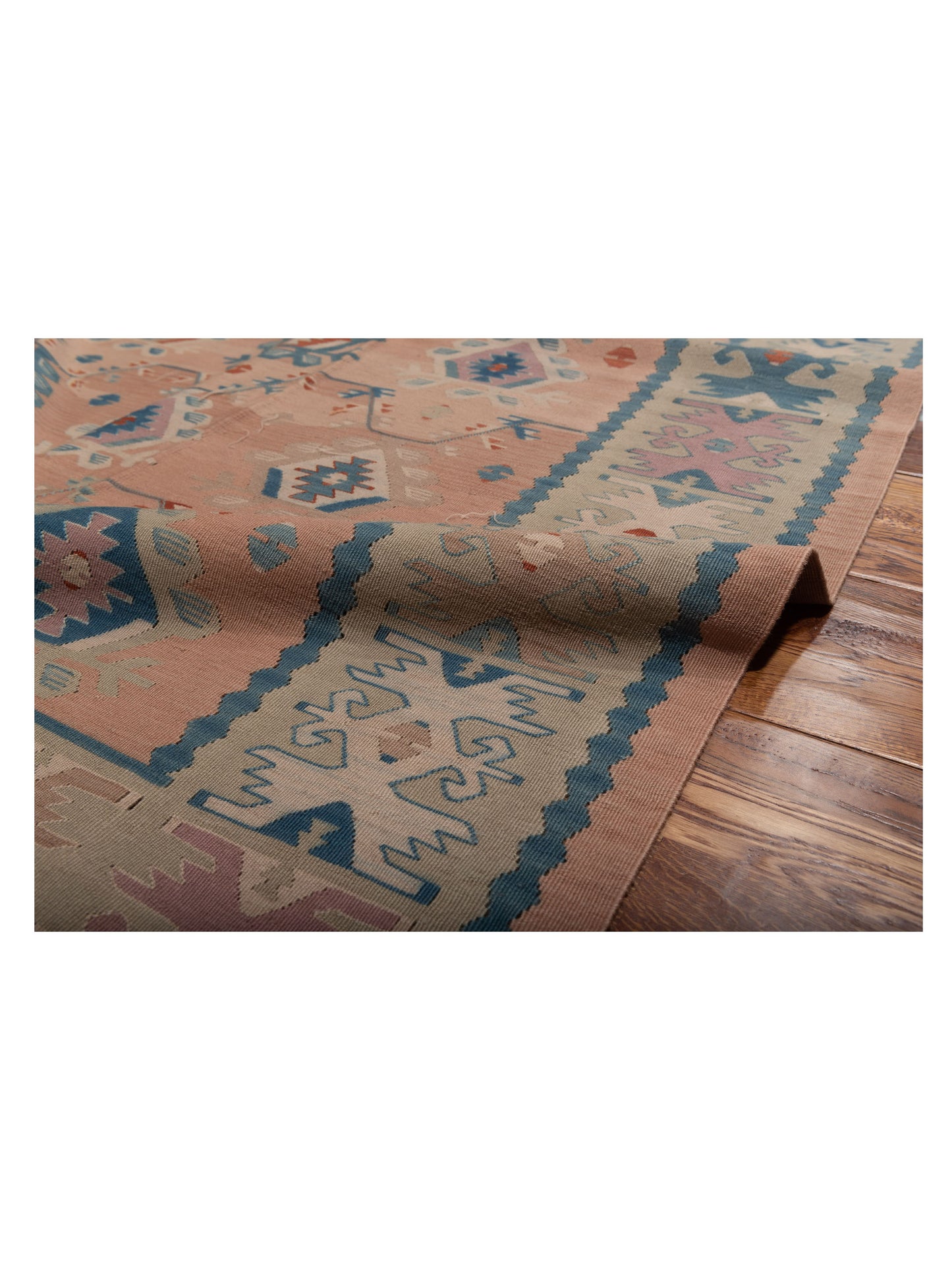 Transilvanian Kilim 57859 Pink Silver 9.1x12.2 Hand Woven Rug