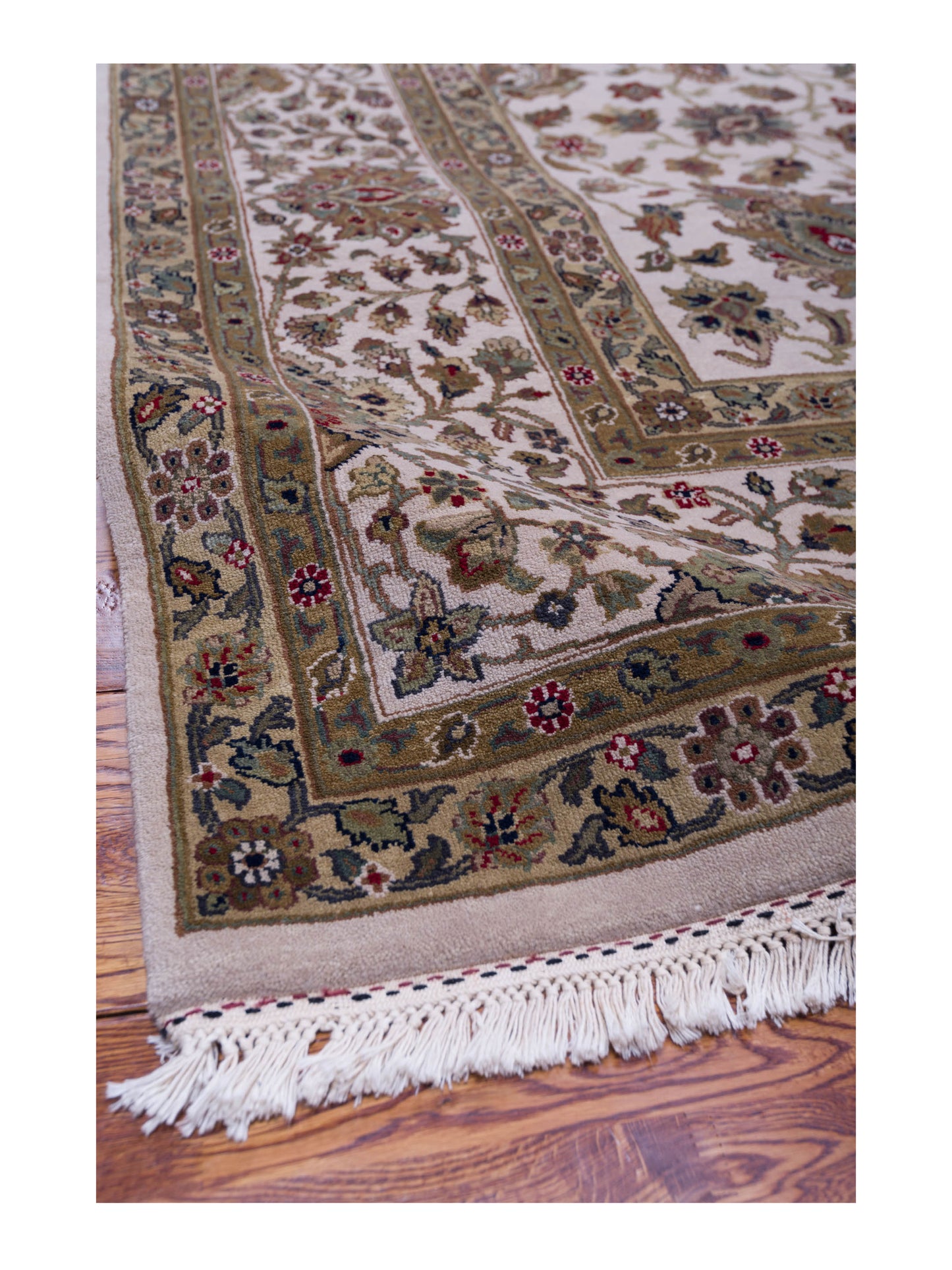 Crown 115755 Ivory Ivory 10.2x14 Hand Knotted Rug