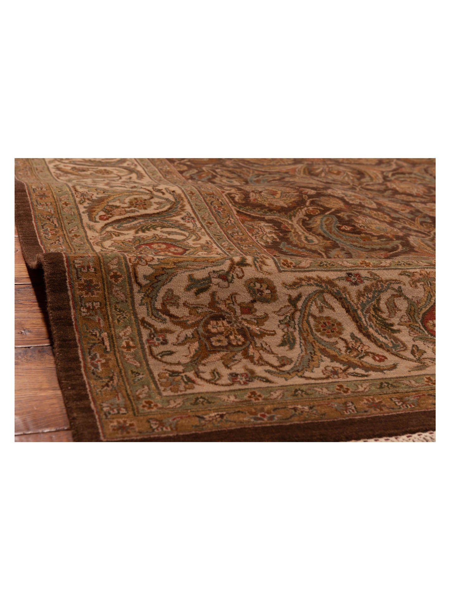 Crown 115714 Brown Ivory 8.9x11.9 Hand Knotted Rug