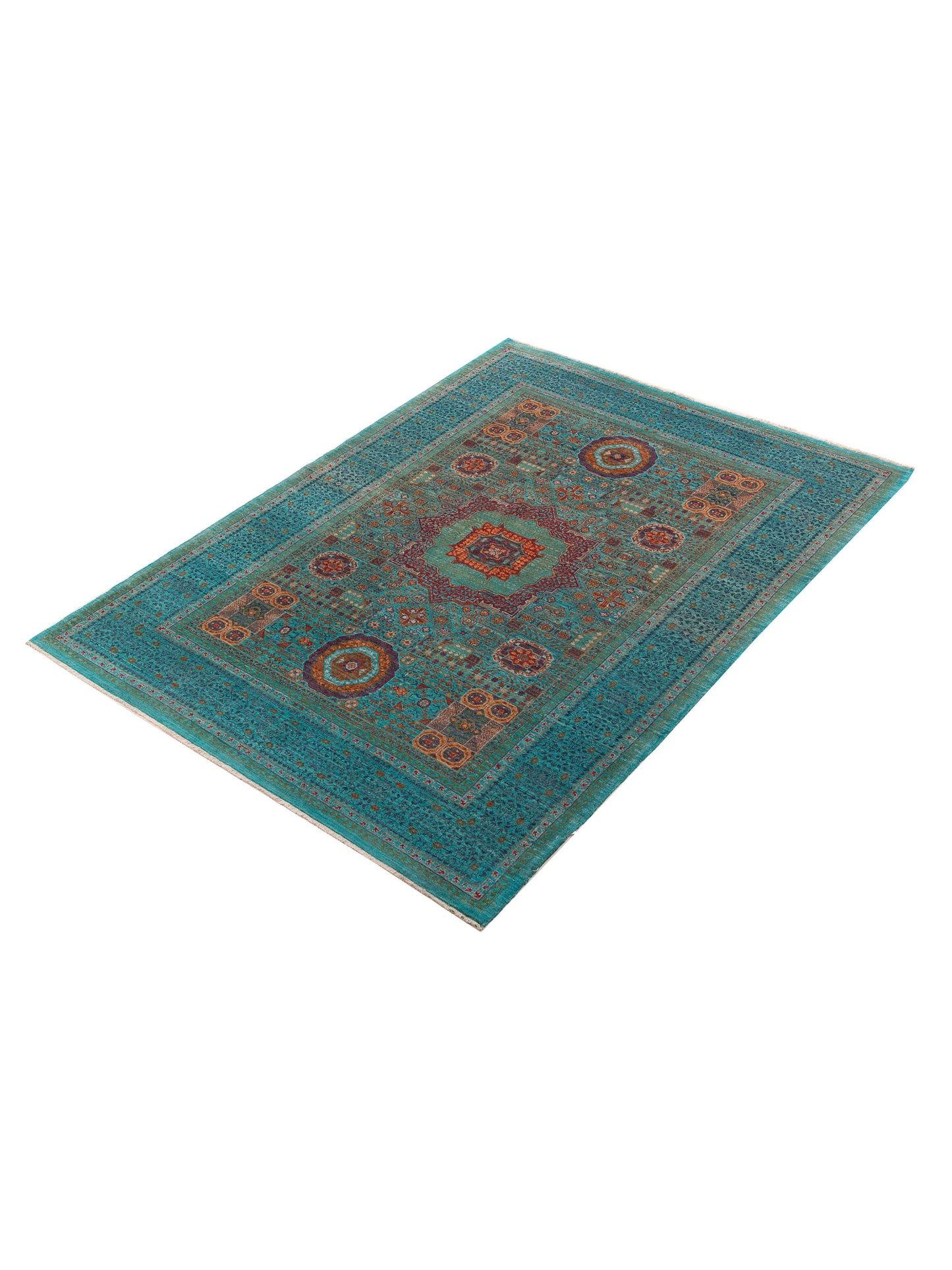 Artisan Mamluk 154729 Blue Blue 5.11x8 Hand Knotted Rug