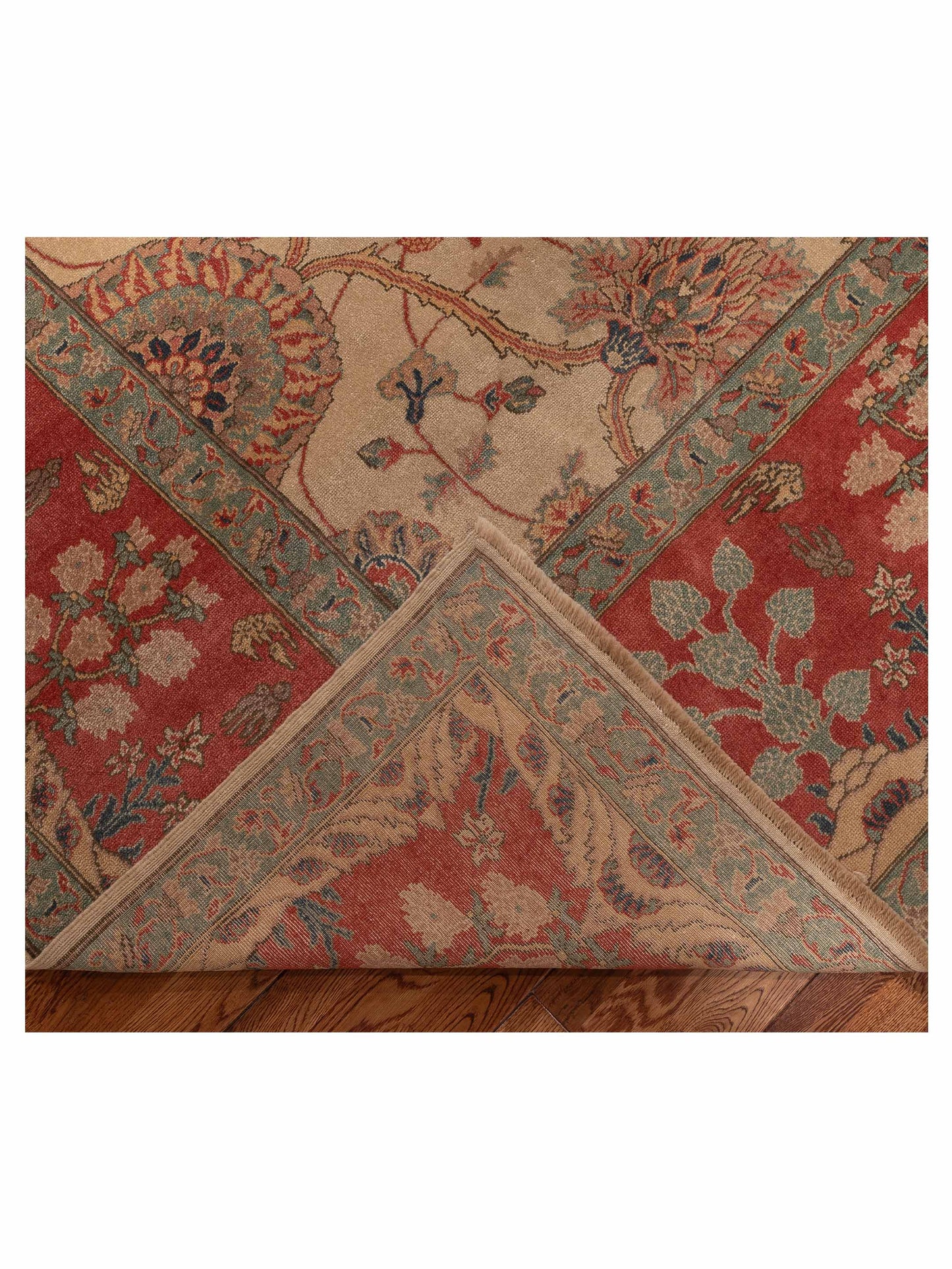 Antique Loom 105100 Ivory Rust 10.6x14.6 Hand Knotted Rug