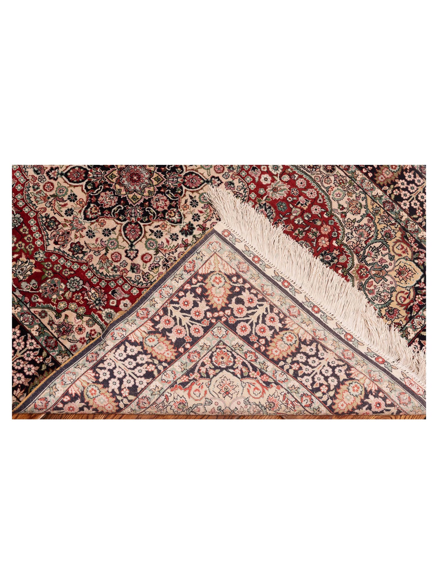 Pure Silk 120744 Red Black 2.7x4 Hand Knotted Rug