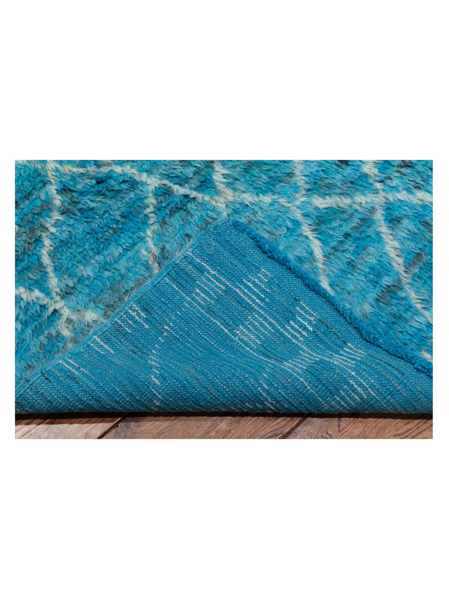 Berber Aspendos Turquoise Ivory 10.3x13.10 Hand Knotted Rug