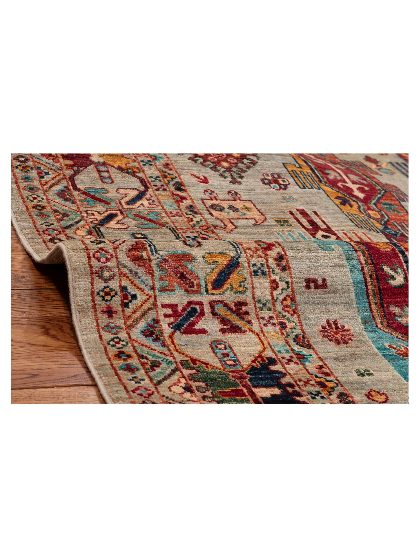 Sultan 152336 Light Gray Multi 4.11x6.10 Hand Knotted Rug