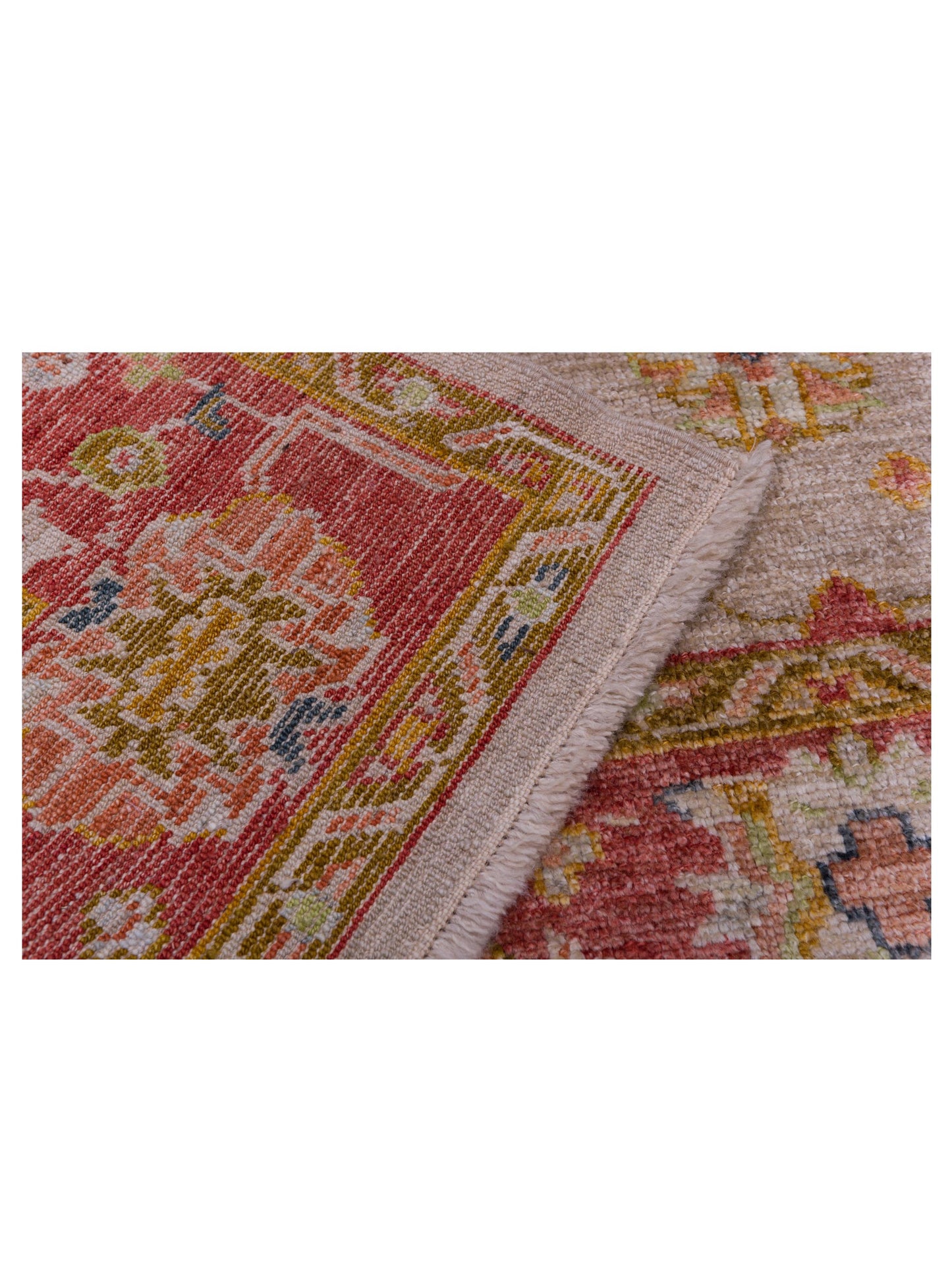 Angora Oushak 144593 Silver Red 6.4x12.6 Hand Knotted Rug