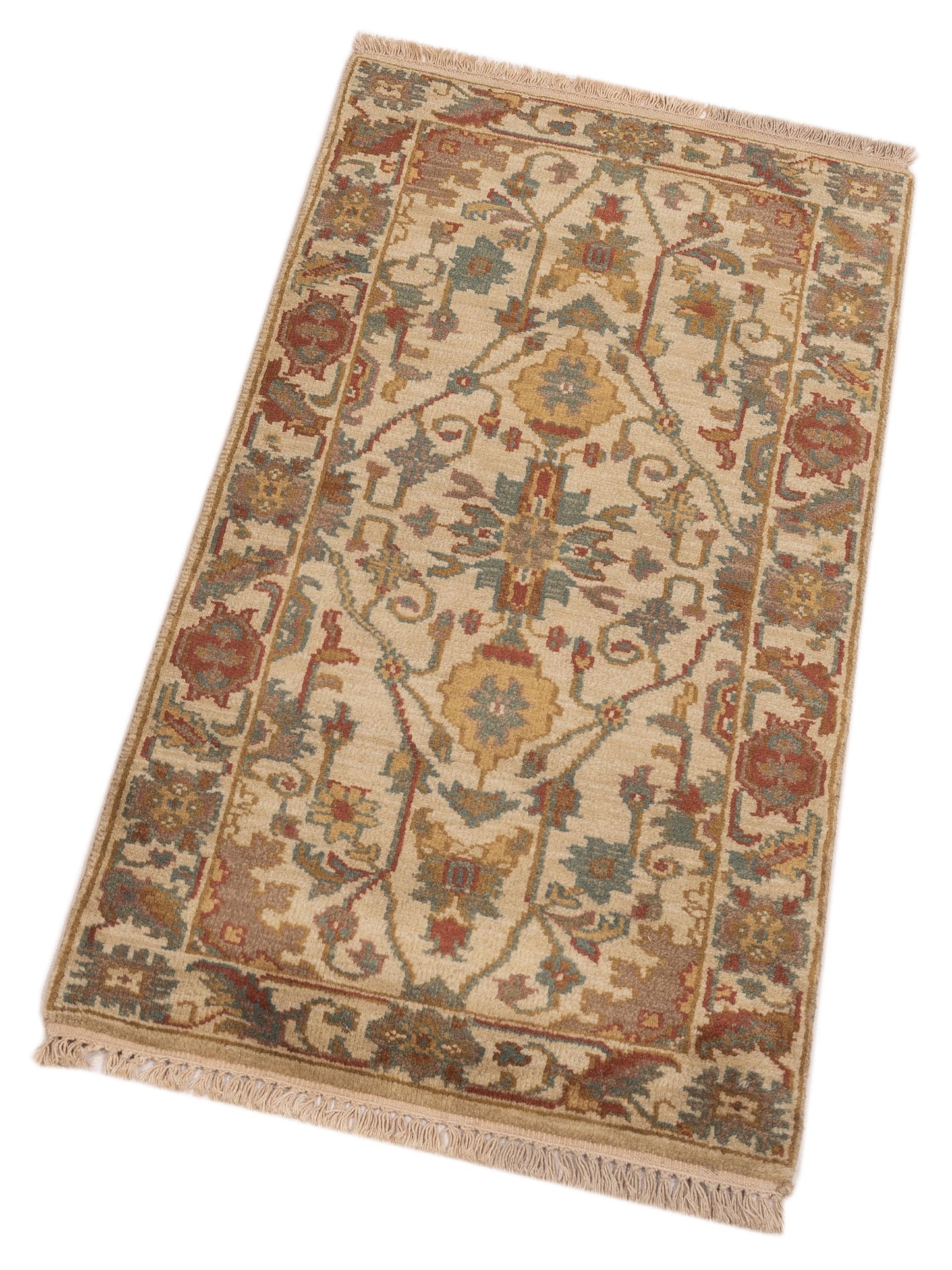 Lilac 103181 Beige Beige 2x4 Hand Knotted Rug