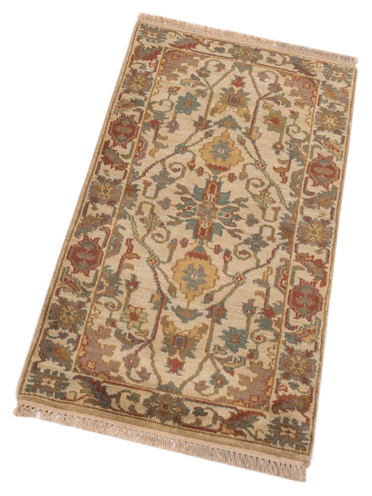 Lilac 103181 Beige Beige 2x4 Hand Knotted Rug