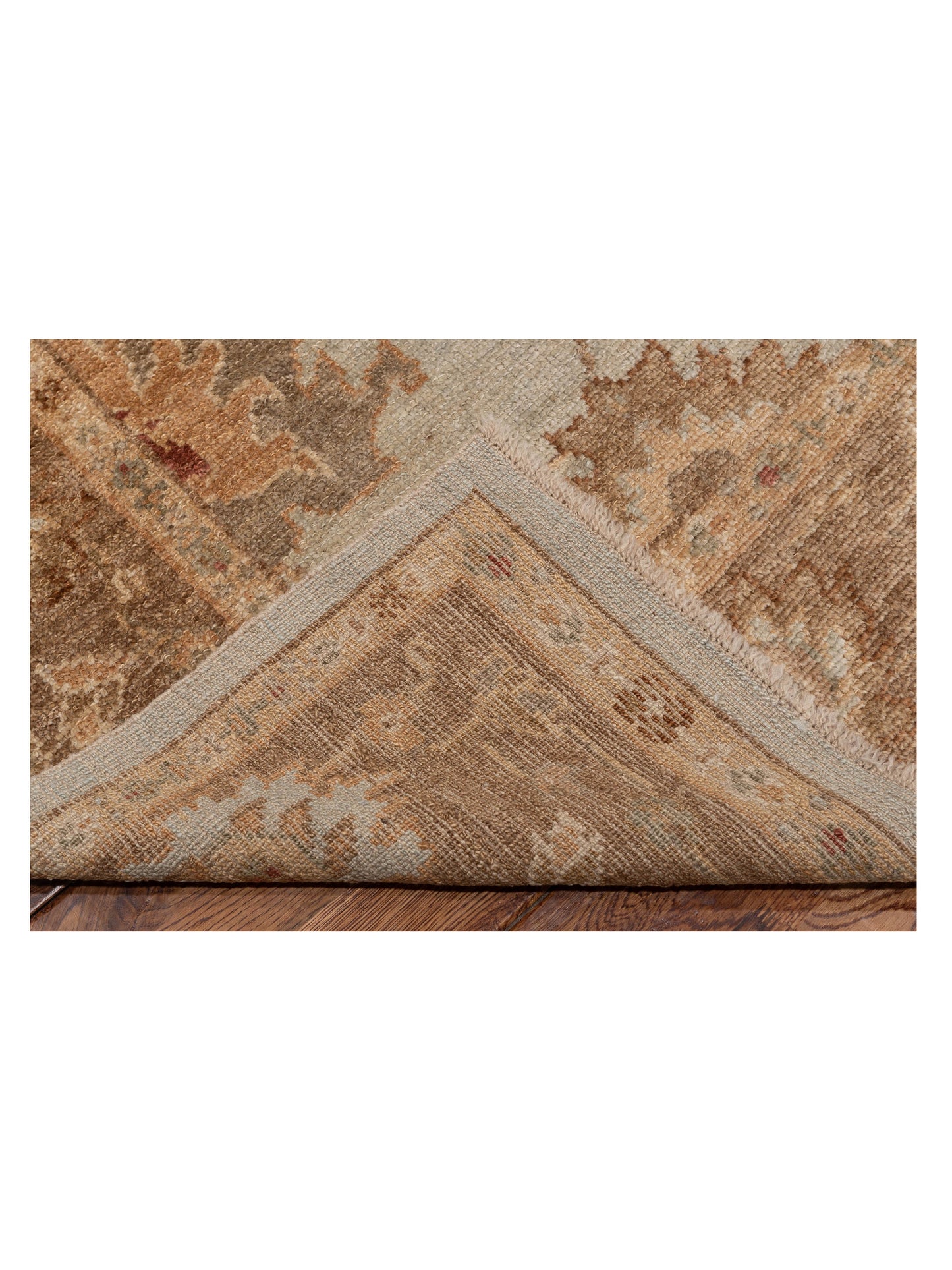 Angora Oushak 112030 Ice Blue Brown 5.10x11.9 Hand Knotted Rug