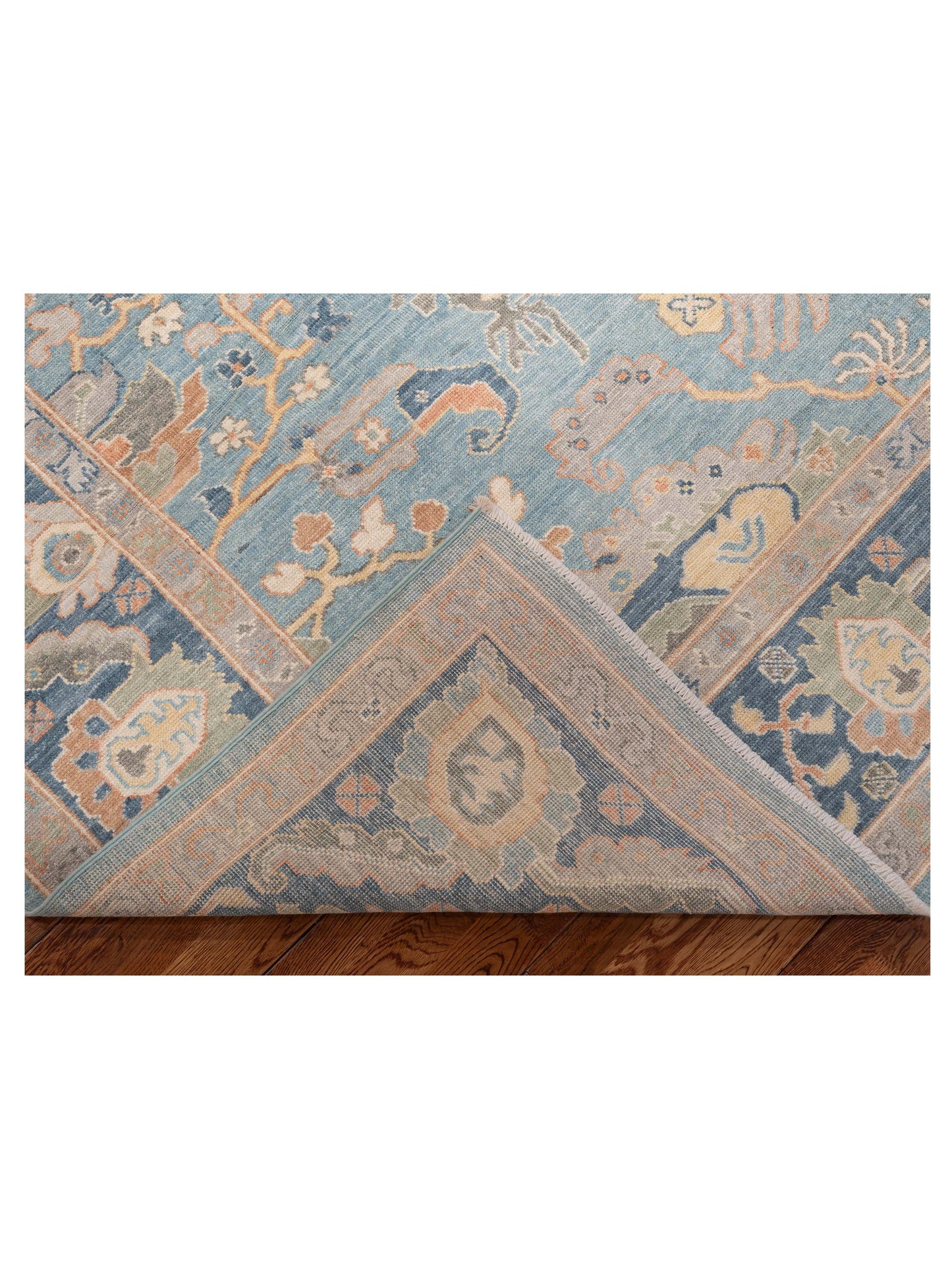 Anadol Oushak 151060 Blue Blue 8.2x9.9 Hand Knotted Rug