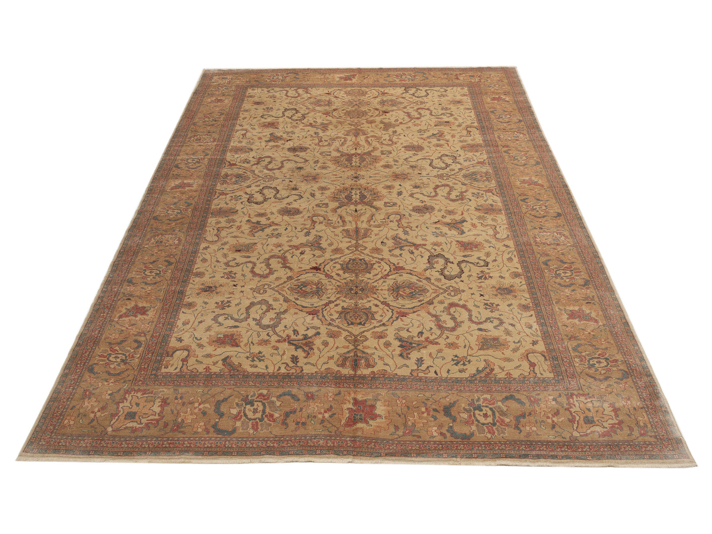 Antique Loom 107940 Ivory Light Brown 10.8x14.6 Hand Knotted Rug