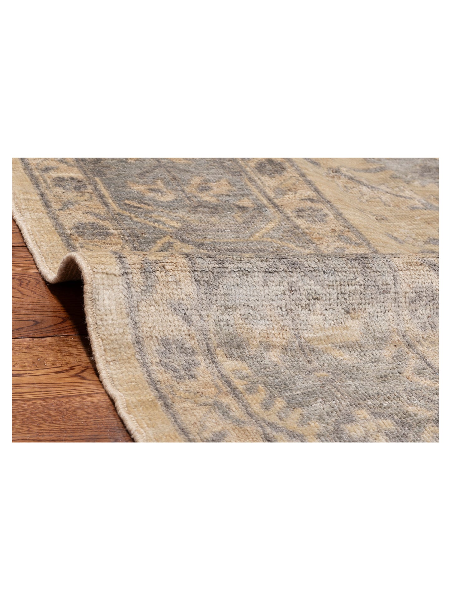 Anadol Oushak 126021 Ivory Gray 9.1x12.4 Hand Knotted Rug