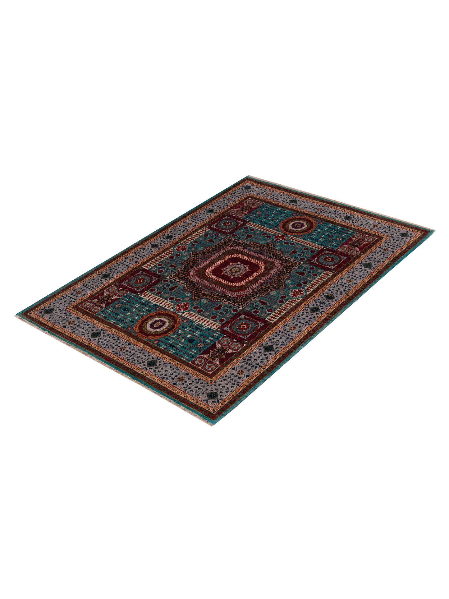 Artisan Mamluk 154648 Blue Gray 5.4x6.11 Hand Knotted Rug