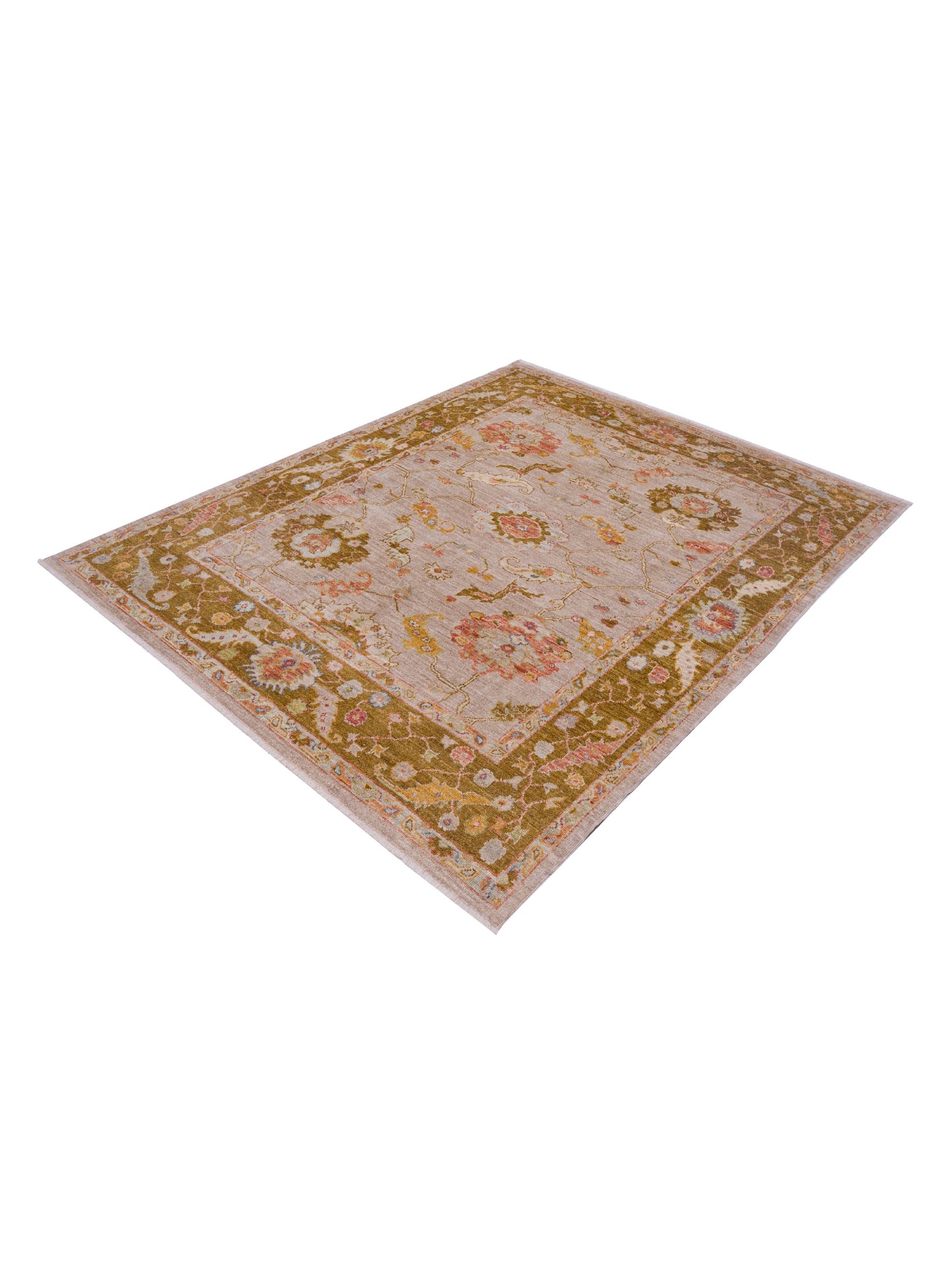 Angora Oushak 144624 Silver Mustard 8.3x10.3 Hand Knotted Rug