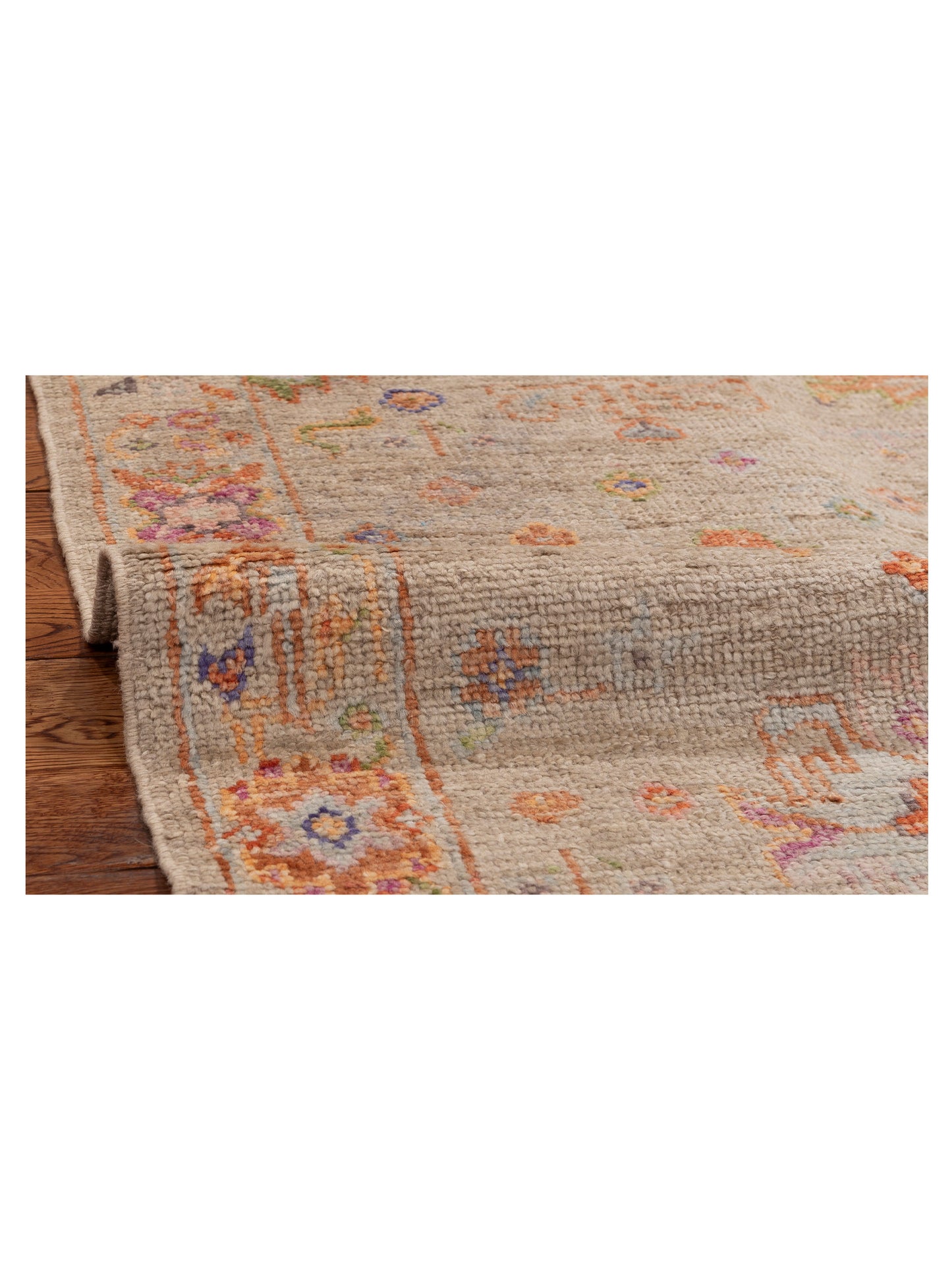 Angora Oushak 153985 Beige Beige 2.8x10.3 Hand Knotted Rug