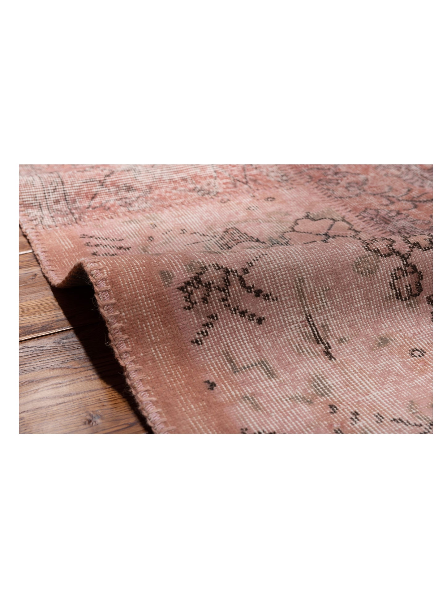 Turkish Vestige Patchwork 149172 Pink 12x14.11 Hand Knotted Rug