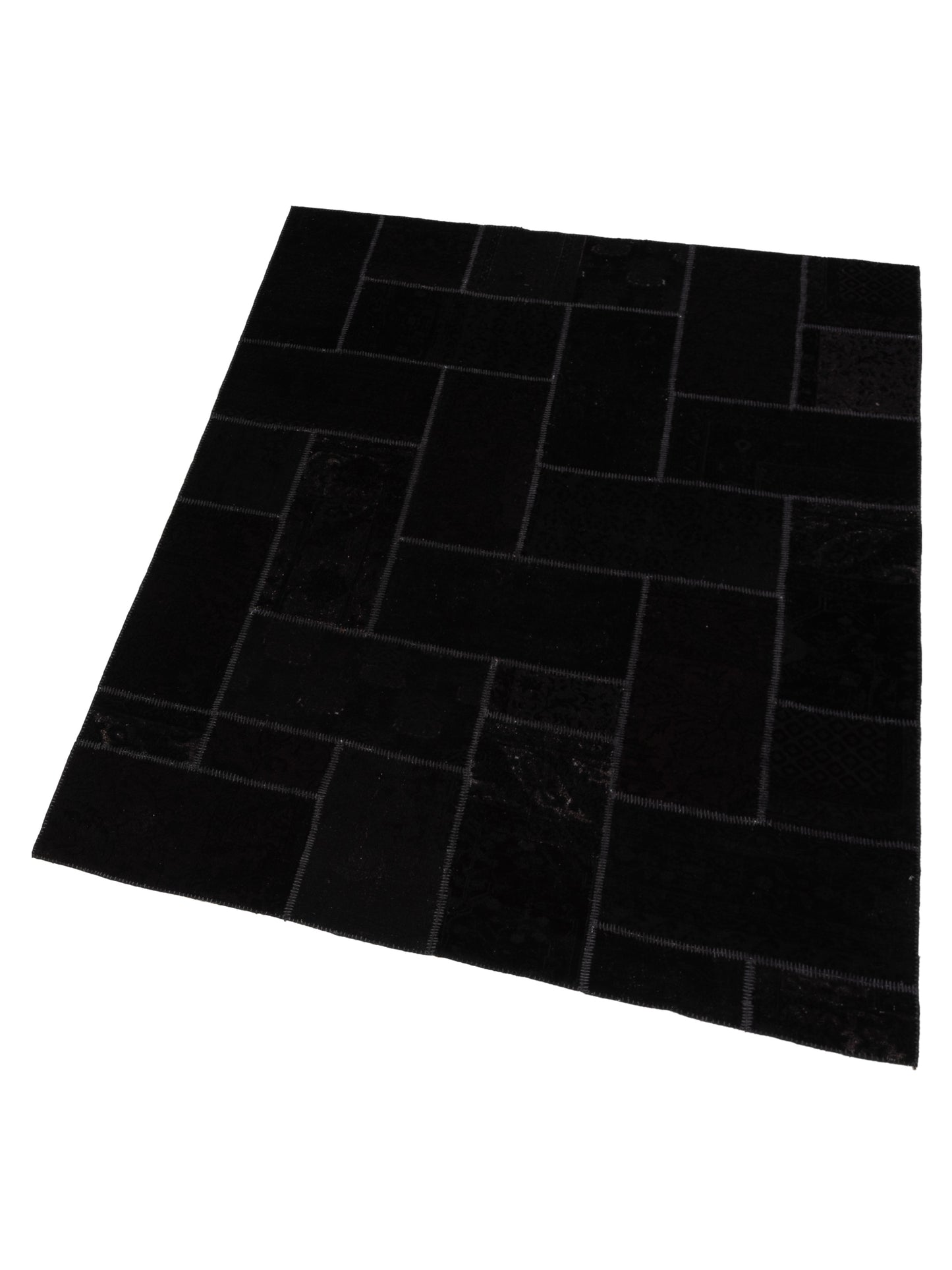 Turkish Vestige Patchwork 109472 Black 7.10x9.9 Hand Knotted Rug
