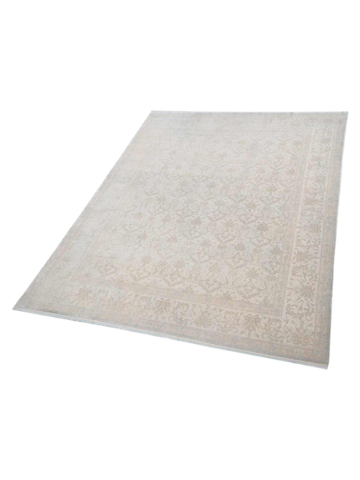 Color Bouquet 107873 Silver Gray 9.4x11.8 Hand Knotted Rug