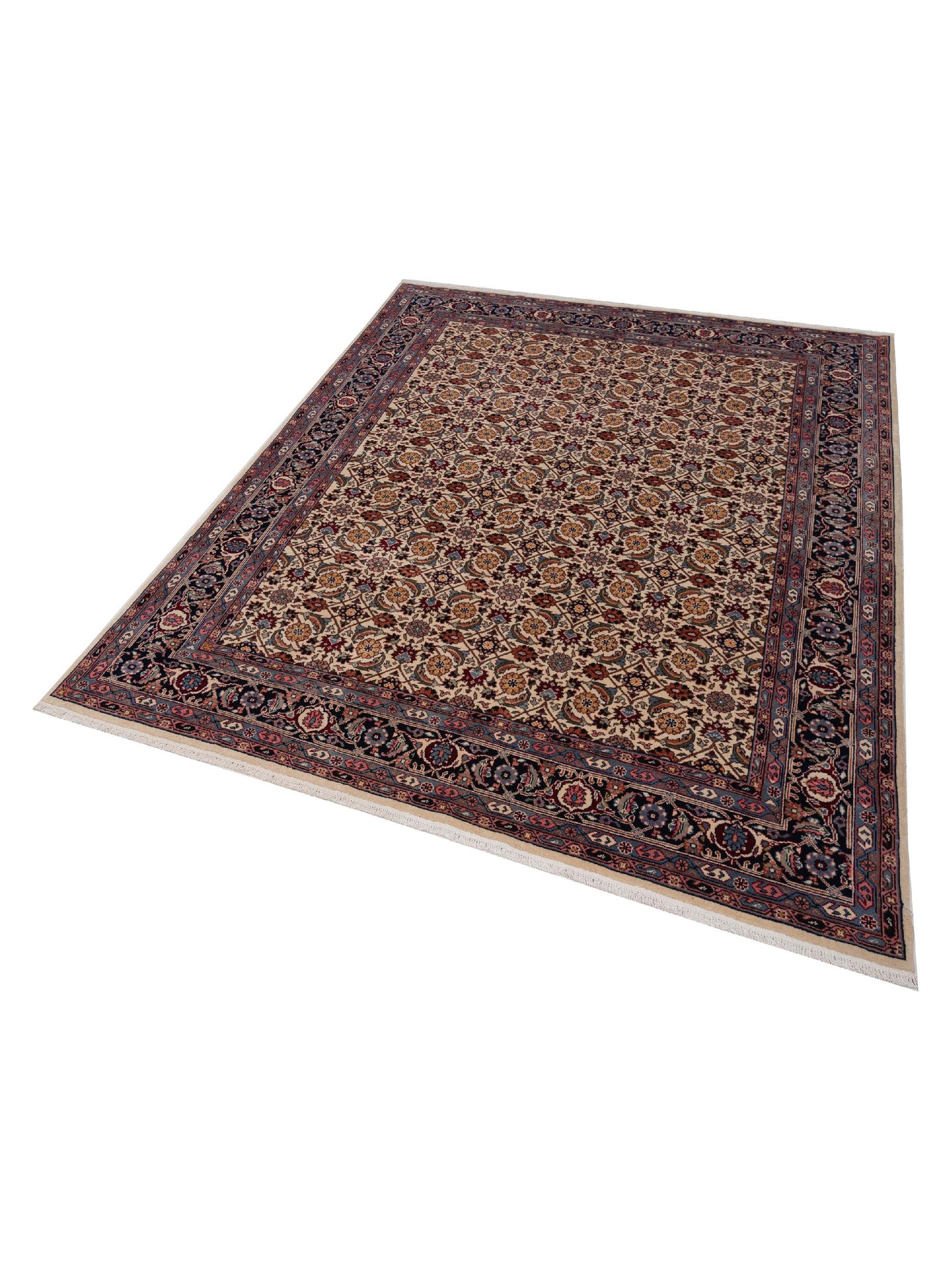 Crown 147781 Ivory Navy 8.1x10.3 Hand Knotted Rug