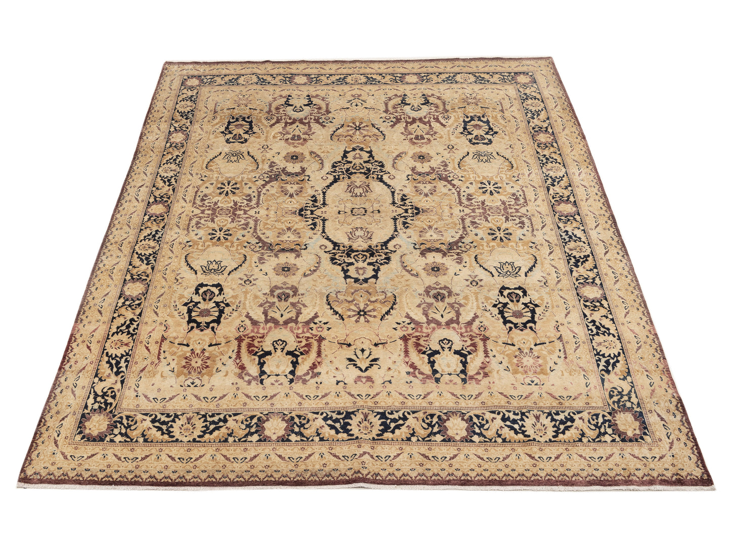 Haji Jalili 111399 Burgundy Black 7.11x10 Hand Knotted Rug