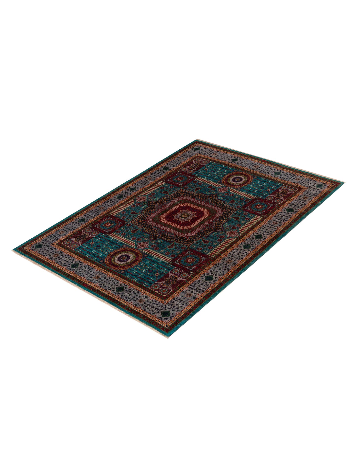Artisan Mamluk 154632 Blue Gray 5.4x7.1 Hand Knotted Rug