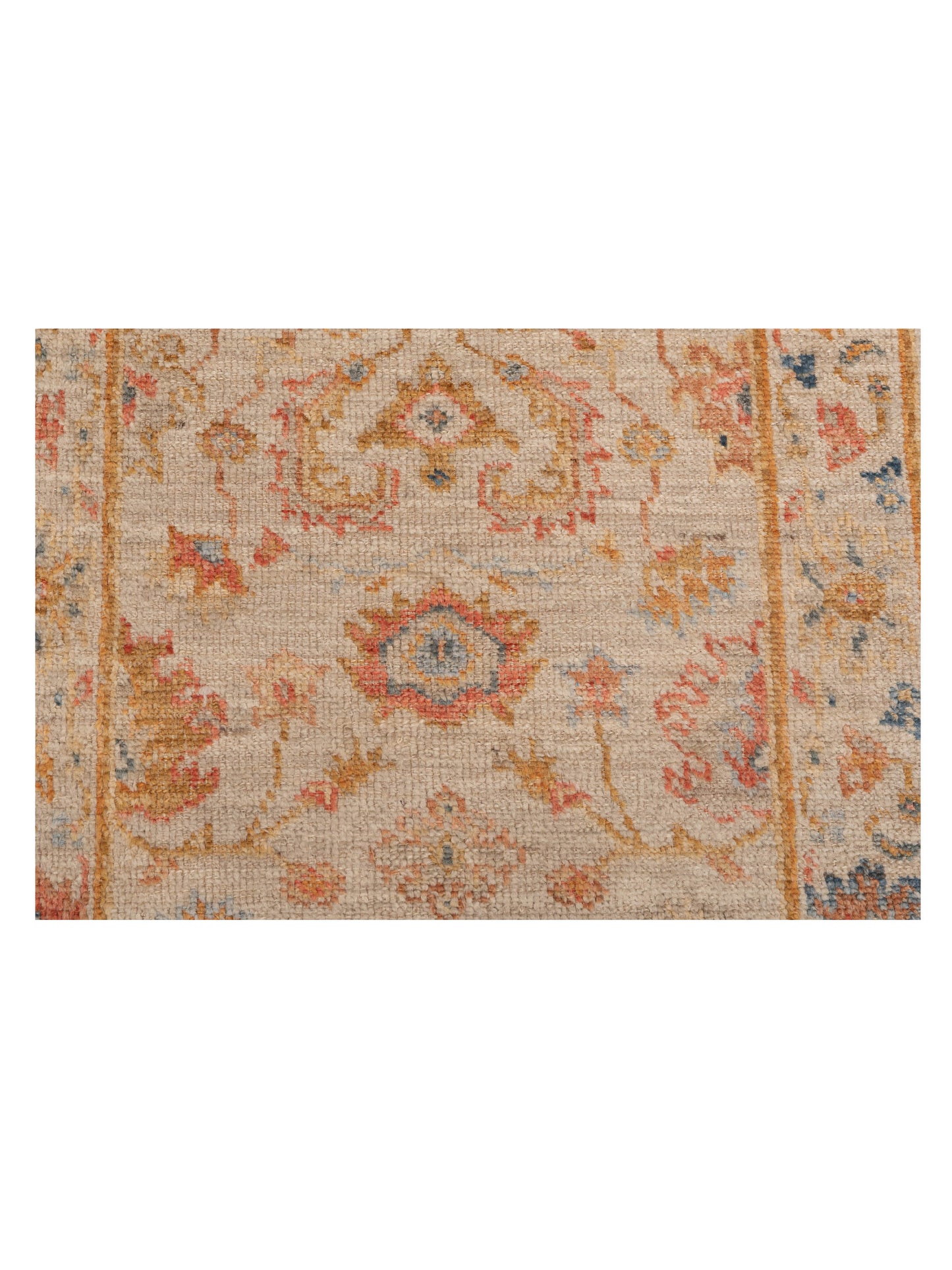 Angora Oushak 148044 Ivory Ivory 2.7x11.6 Hand Knotted Rug