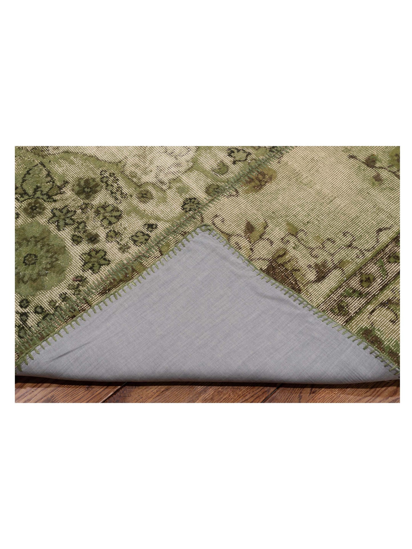Turkish Vestige Patchwork 146030 Green 10x13.11 Hand Knotted Rug