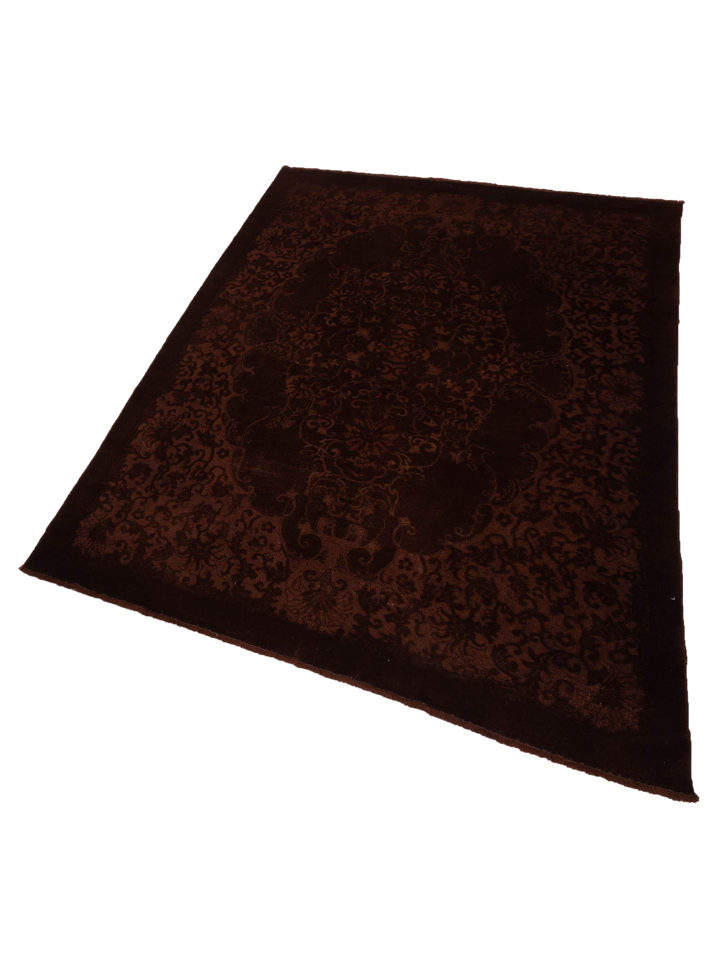 Vintage 109002 Dark Brown 6.9x9.8 Hand Knotted Rug