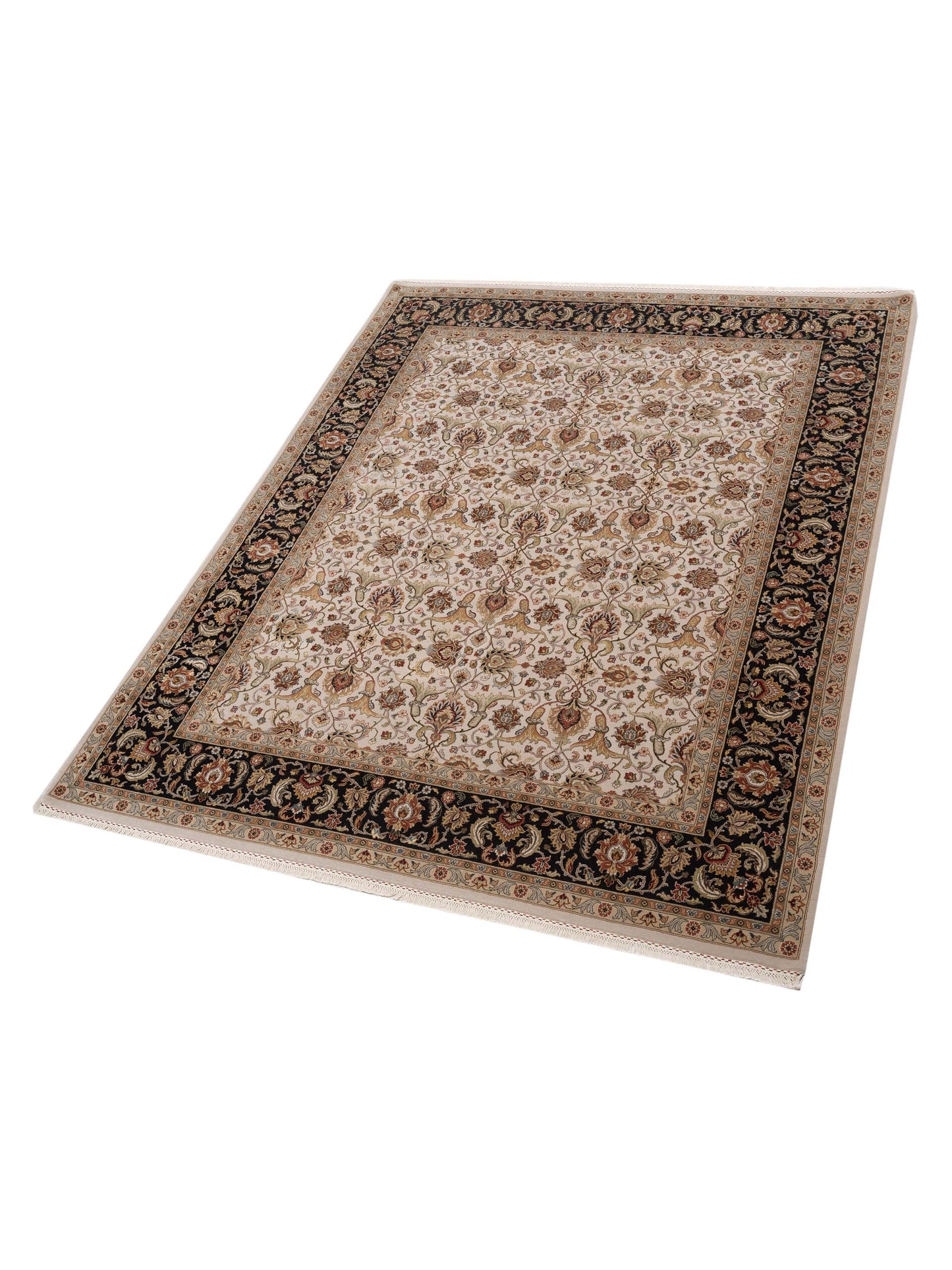 Imperial Silk 145037 Ivory Black 8.2x10.3 Hand Knotted Rug