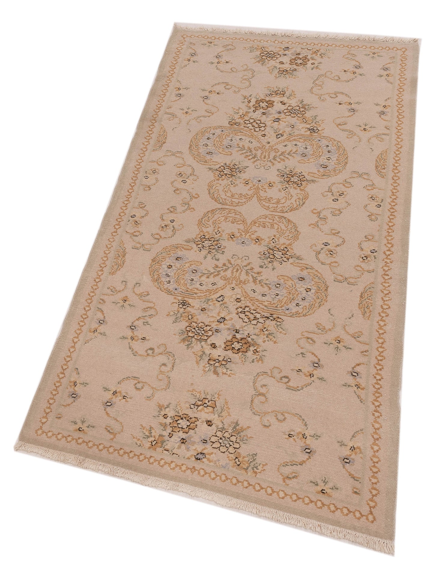 Bouquet 107524 Beige 3x5.11 Hand Knotted Rug