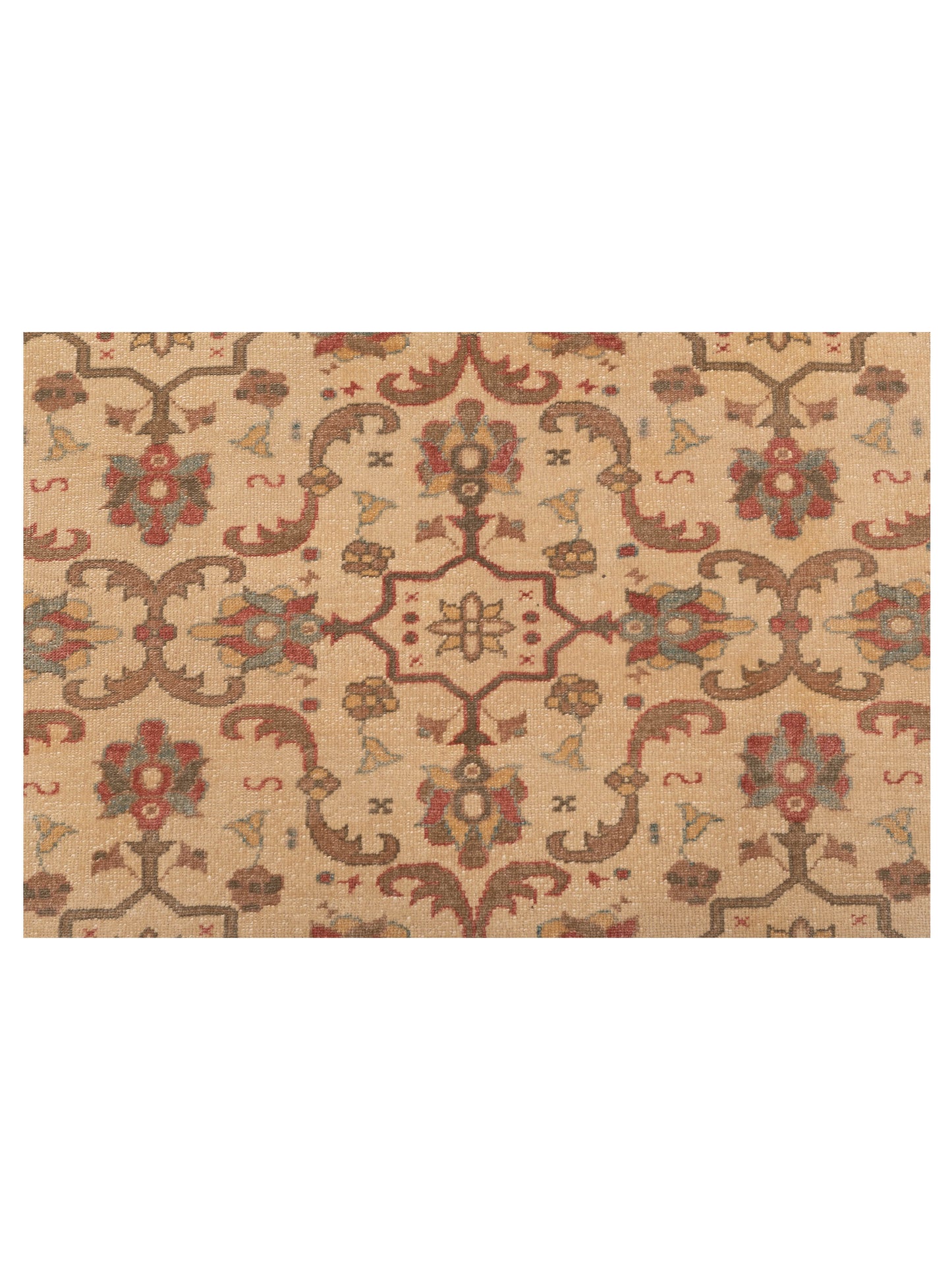 Defne Nurdan Beige Green 9.5x12.7 Hand Knotted Rug