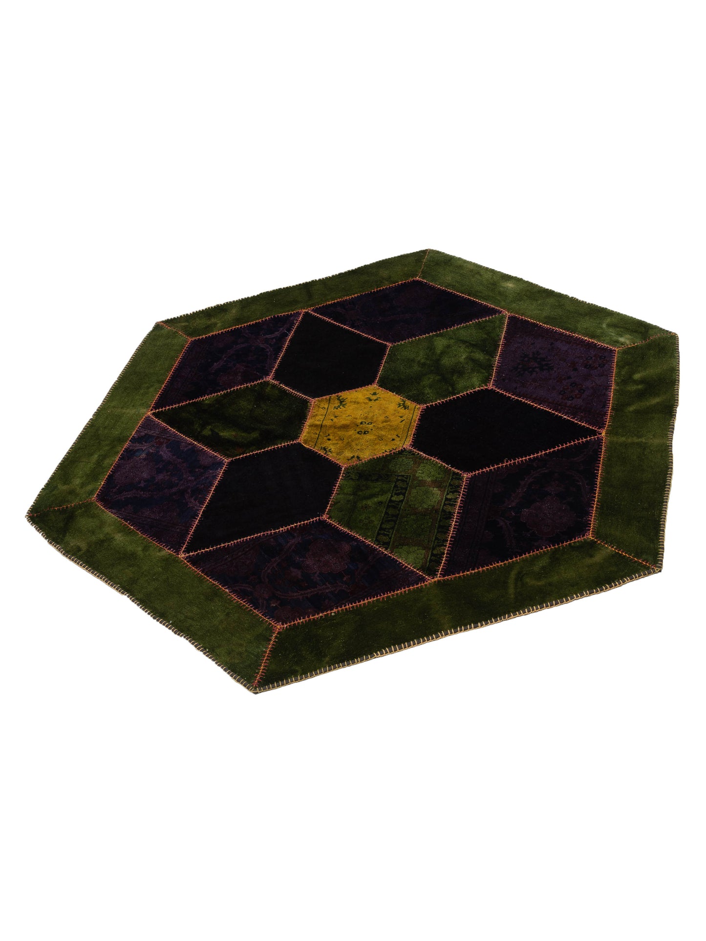 Turkish Vestige Patchwork 110264 Multi 9.6x9.7 Hand Knotted Rug