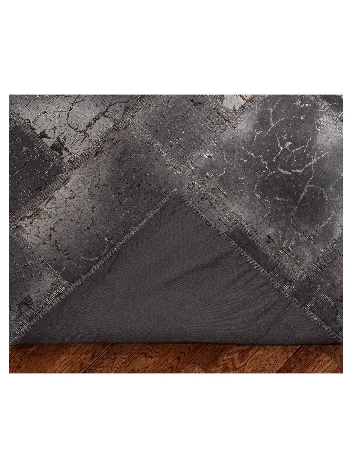Turkish Vestige Patchwork 129041 Gray 8.3x9.10 Hand Knotted Rug
