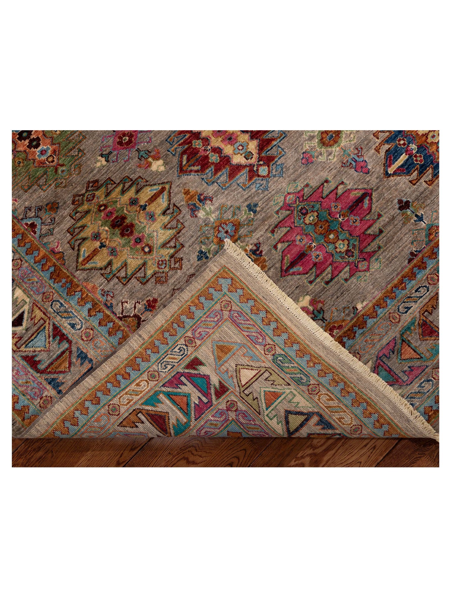 Kazak 151896 Gray Gray 6.9x9.8 Hand Knotted Rug