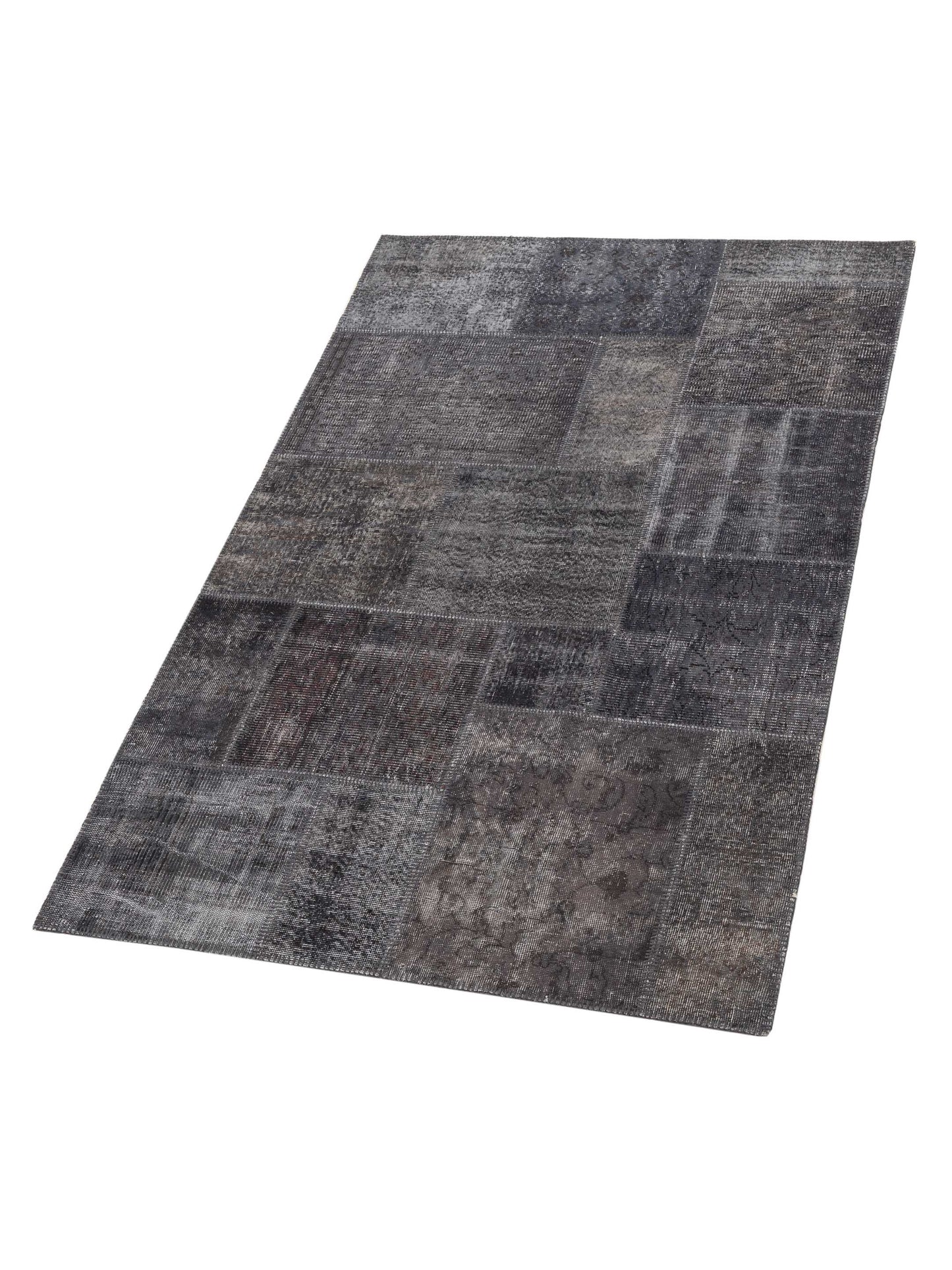 Turkish Vestige Patchwork 131035 Dark Gray Dark Gray 5x7.11 Hand Knotted Rug