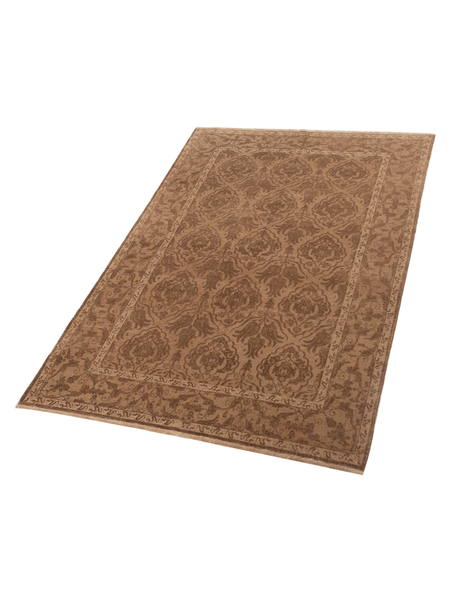 Defne Tulip Brown Dark Brown 6.1x9 Hand Knotted Rug