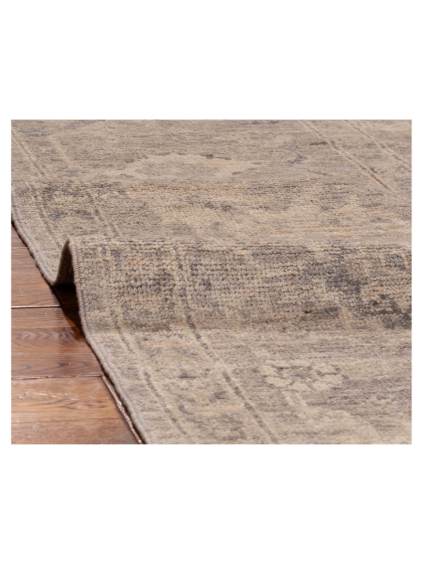 Angora Oushak 156068 Gray Gray 11.7x15 Hand Knotted Rug