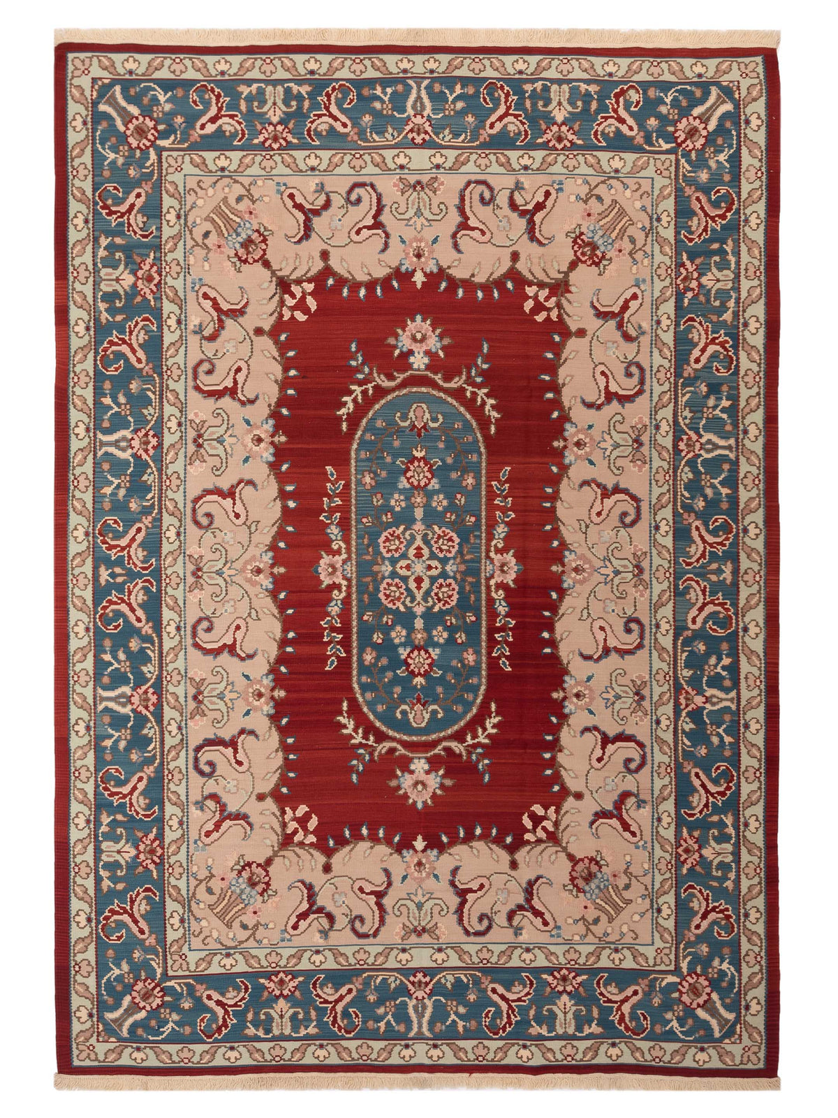 Pasha Transilvanian Kilim  Red Blue Traditional