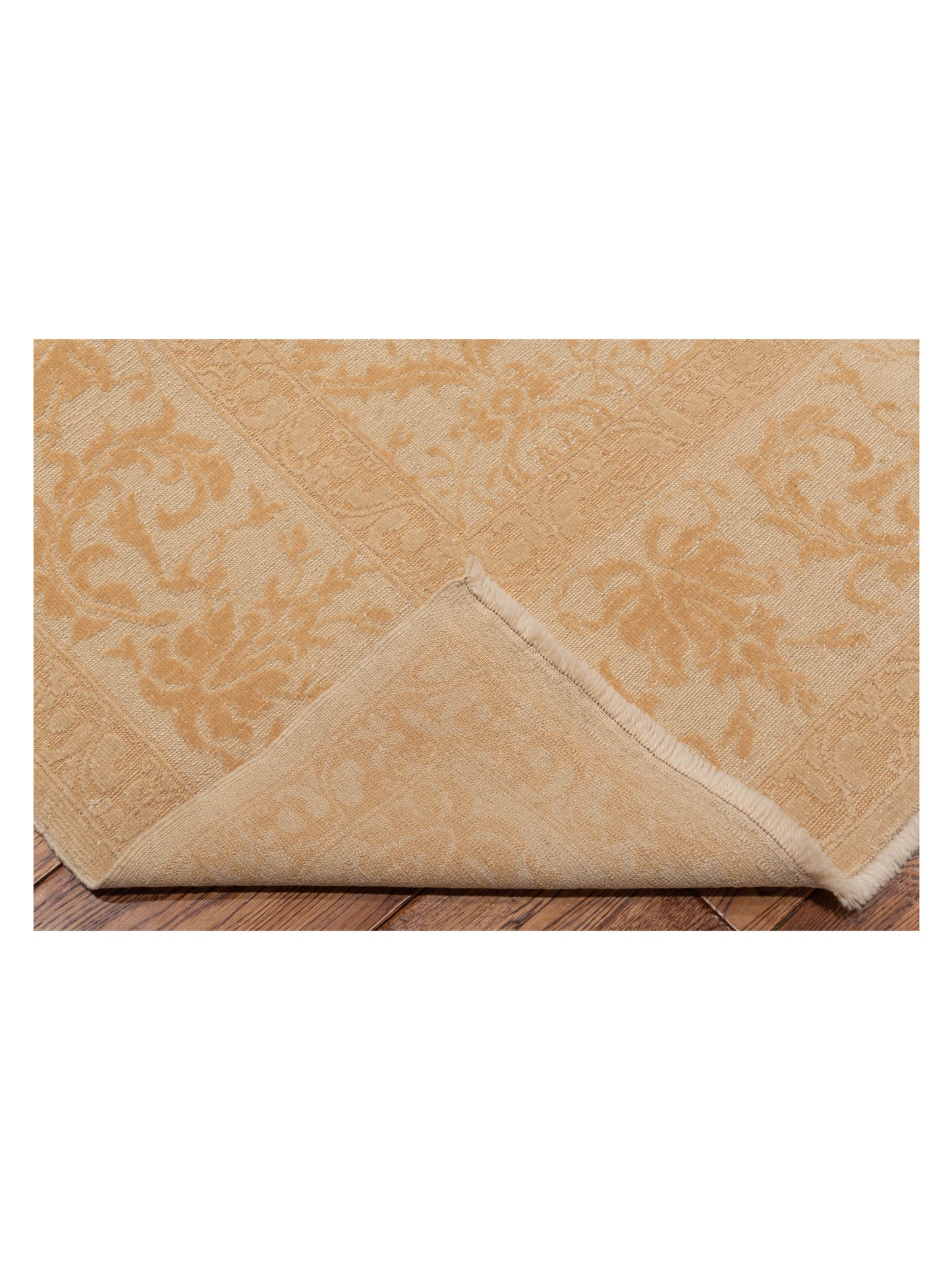 Defne Begonia Beige Gold 8.2x9.10 Hand Knotted Rug