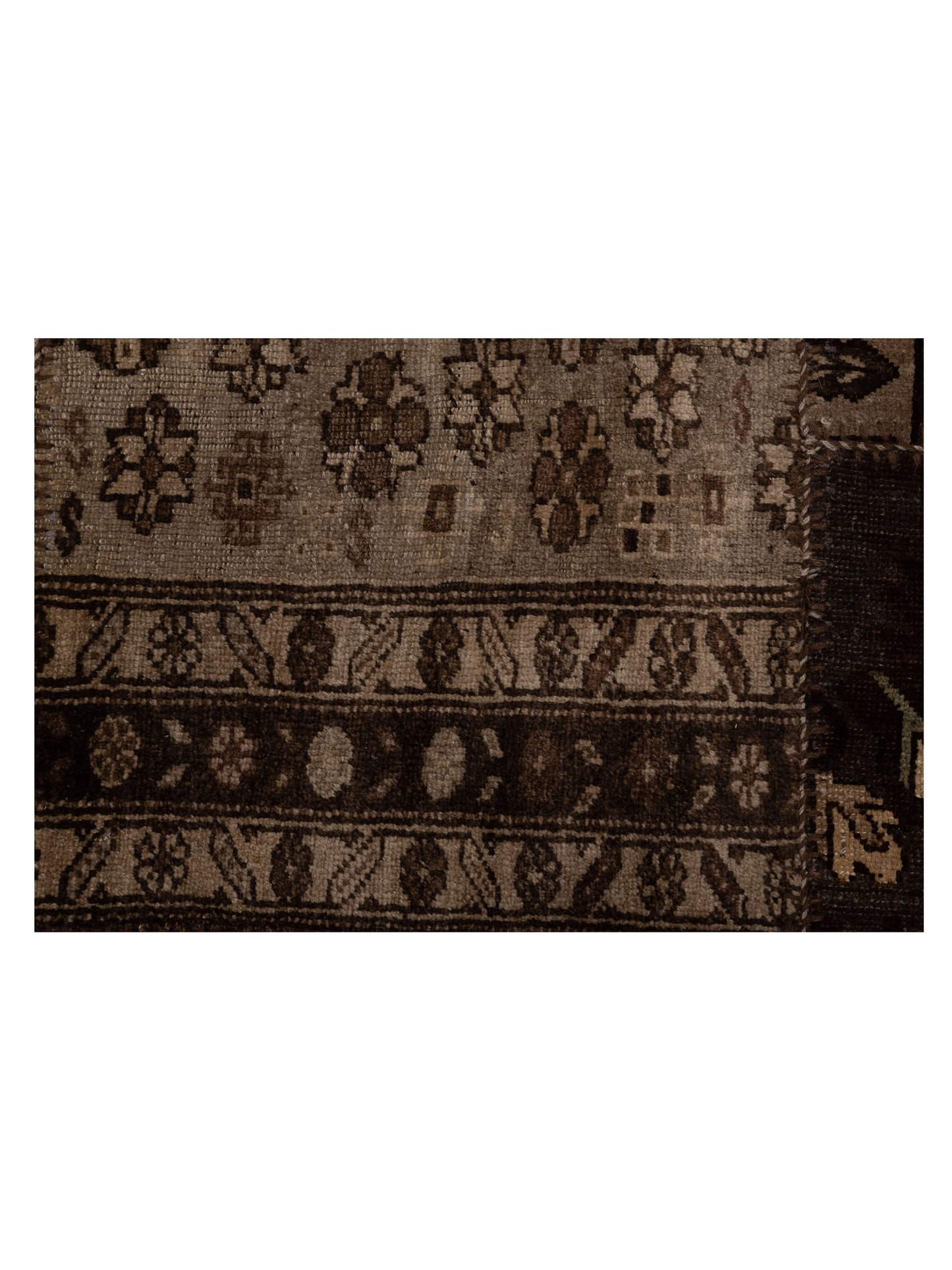 Turkish Vestige Patchwork 109011 Brown 9.10x13.2 Hand Knotted Rug