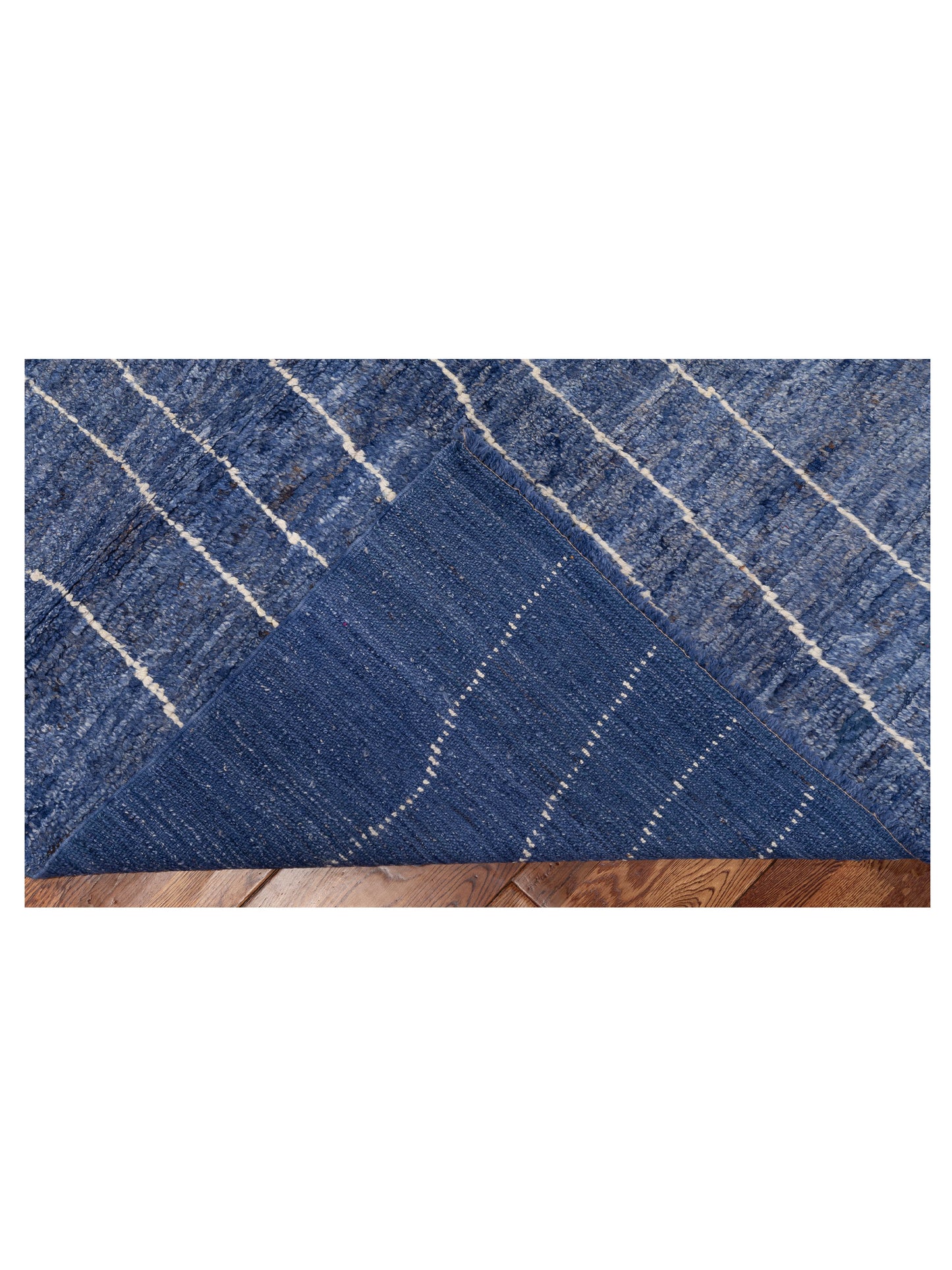 Berber Demre Dark Blue Ivory 9.4x11.3 Hand Knotted Rug