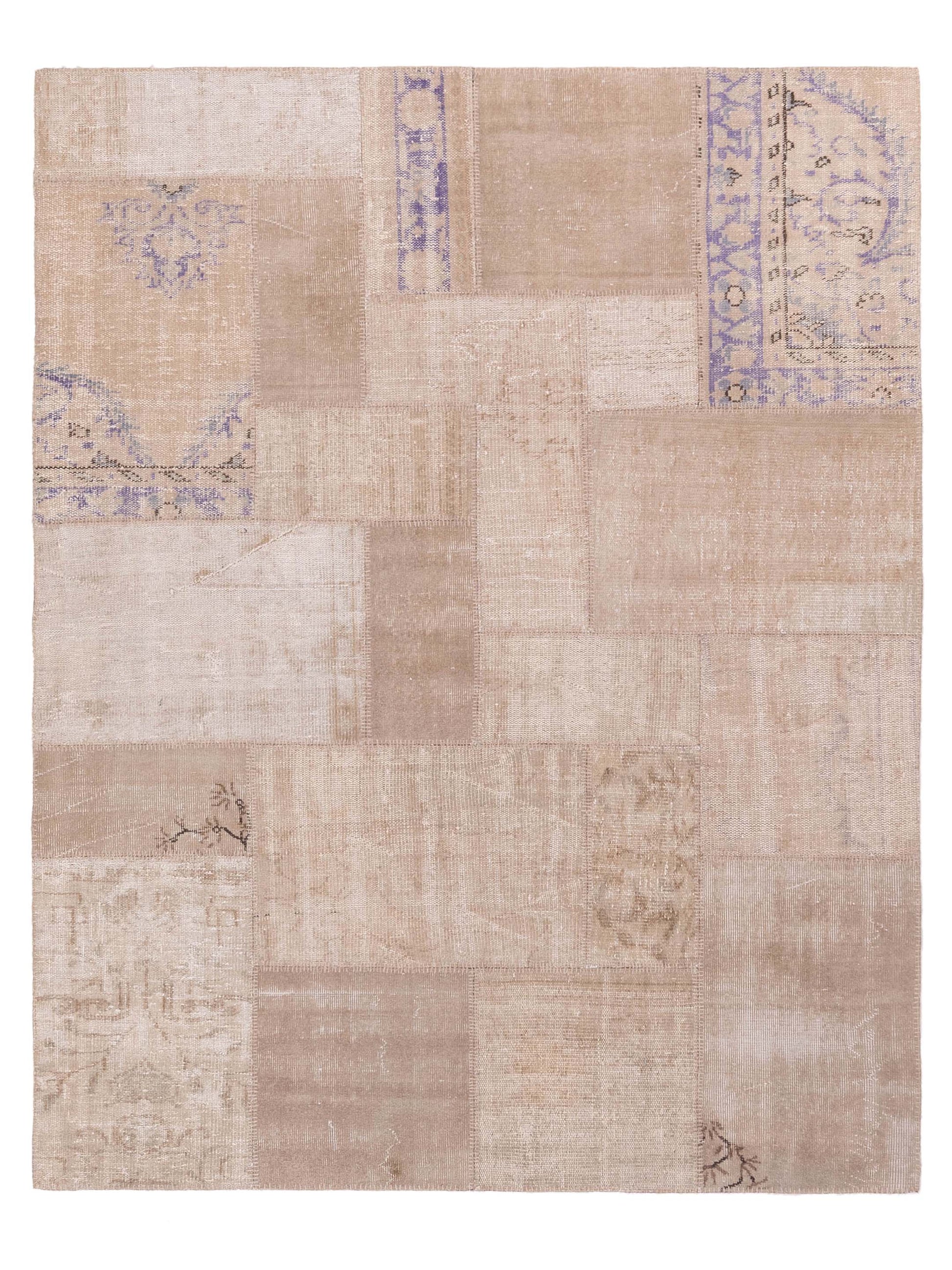 Pasha Turkish Vestige Patchwork  Beige Purple Contemporary