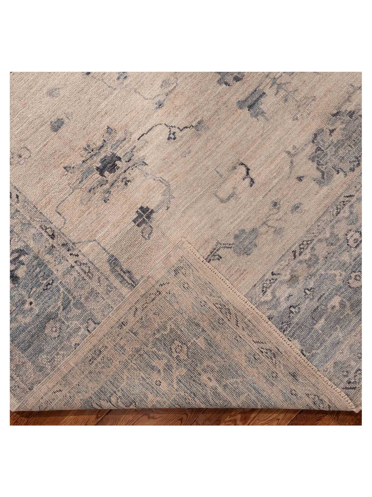 Angora Oushak 156108 Silver Blue 9.1x11.5 Hand Knotted Rug