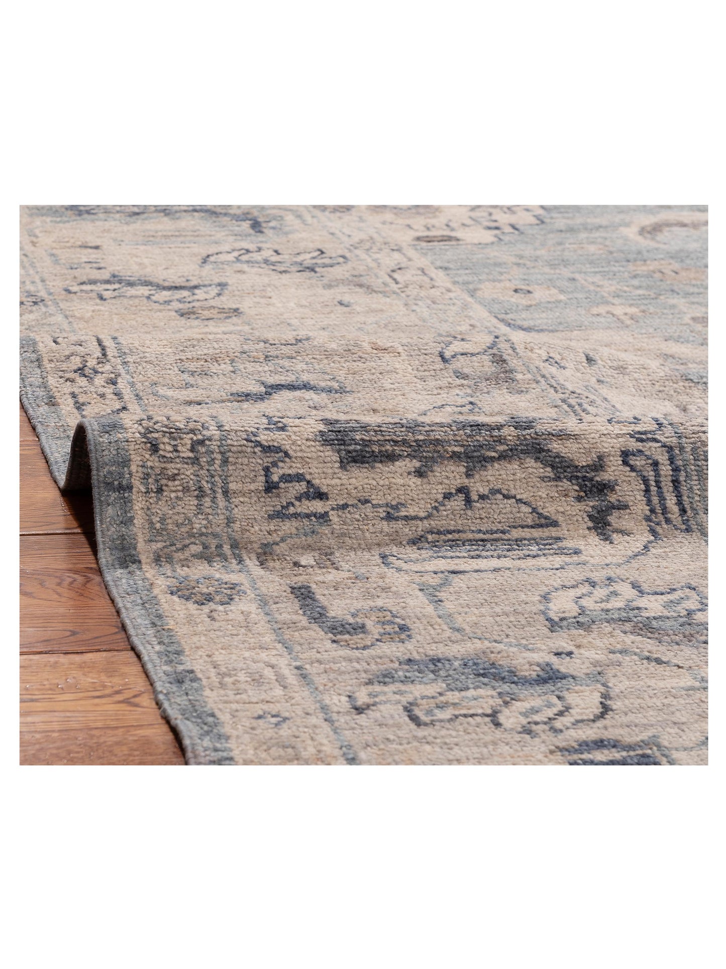 Angora Oushak 156075 Blue Gray 10.1x13.6 Hand Knotted Rug