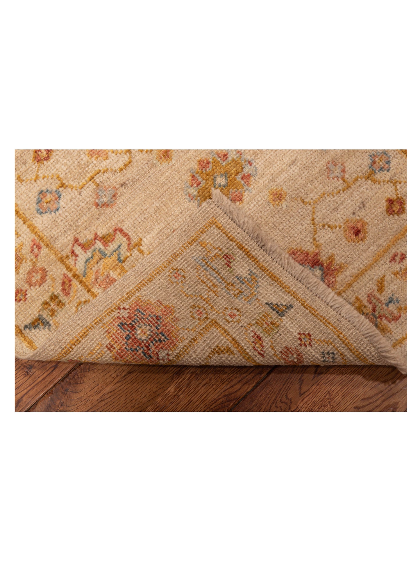 Angora Oushak 145762 Ivory Silver 2.5x13.4 Hand Knotted Rug