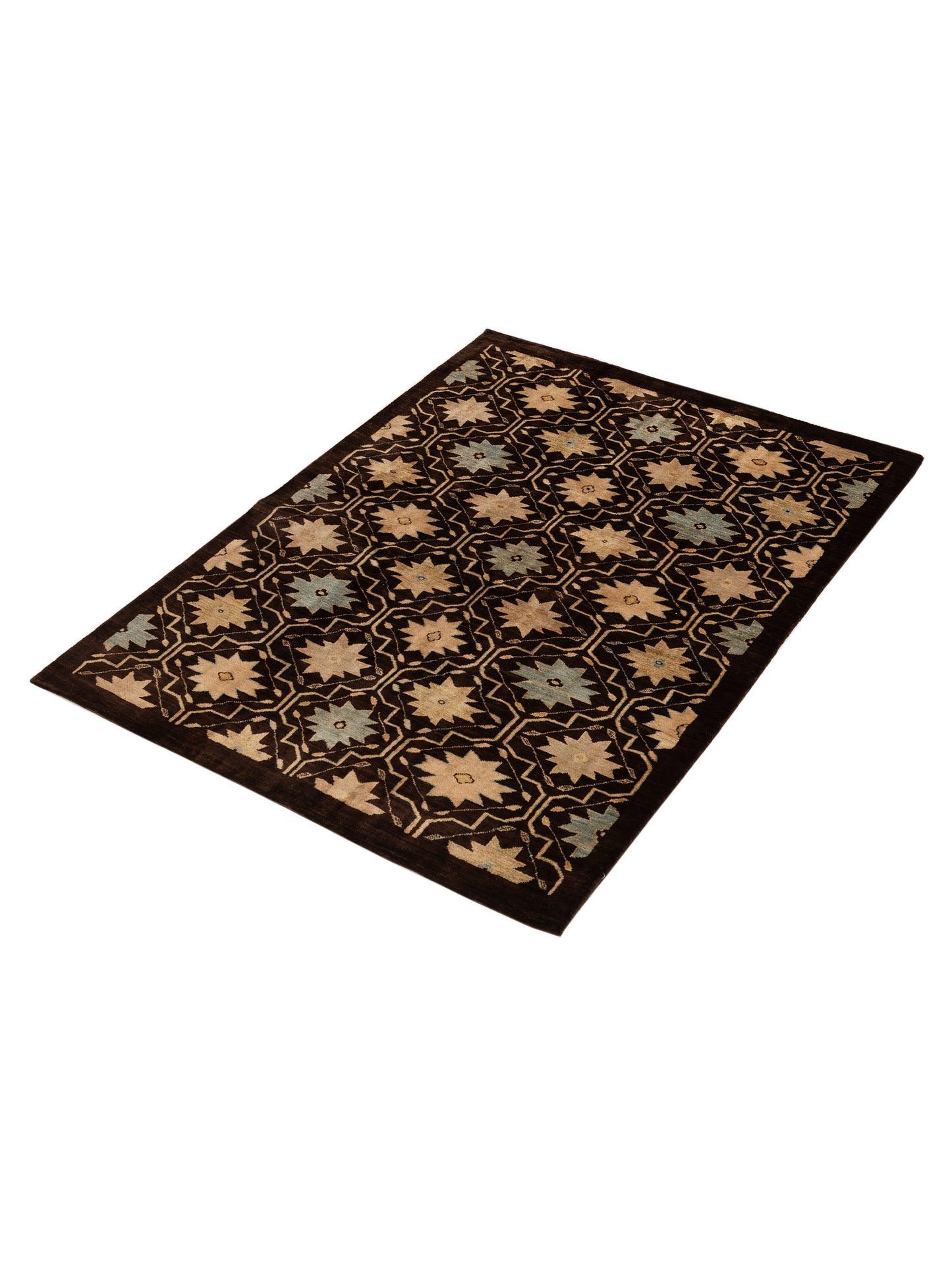 Tibetino 154017 Brown Brown 5x6.11 Hand Knotted Rug